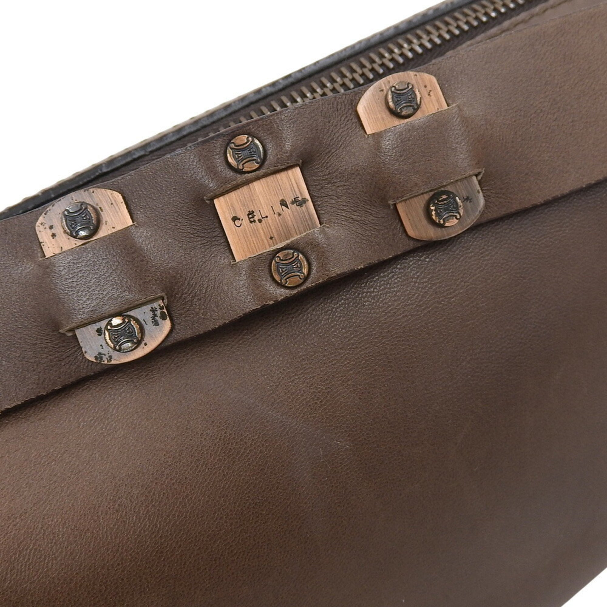 Celine Brown Dark Brown Leather Shoulder Bag (Pre-Owned)