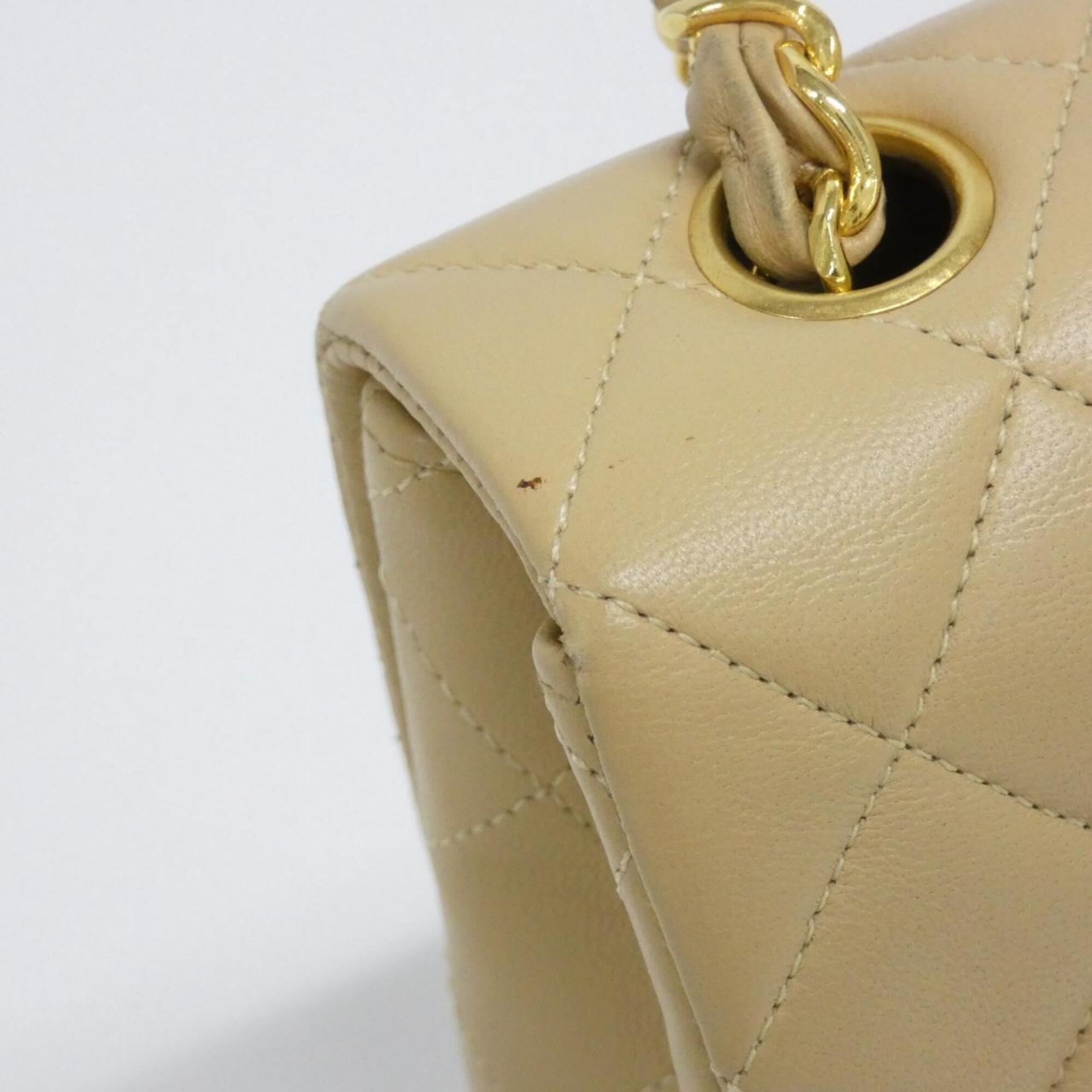 Chanel Dark Beige Leather Shoulder Bag (Pre-Owned)