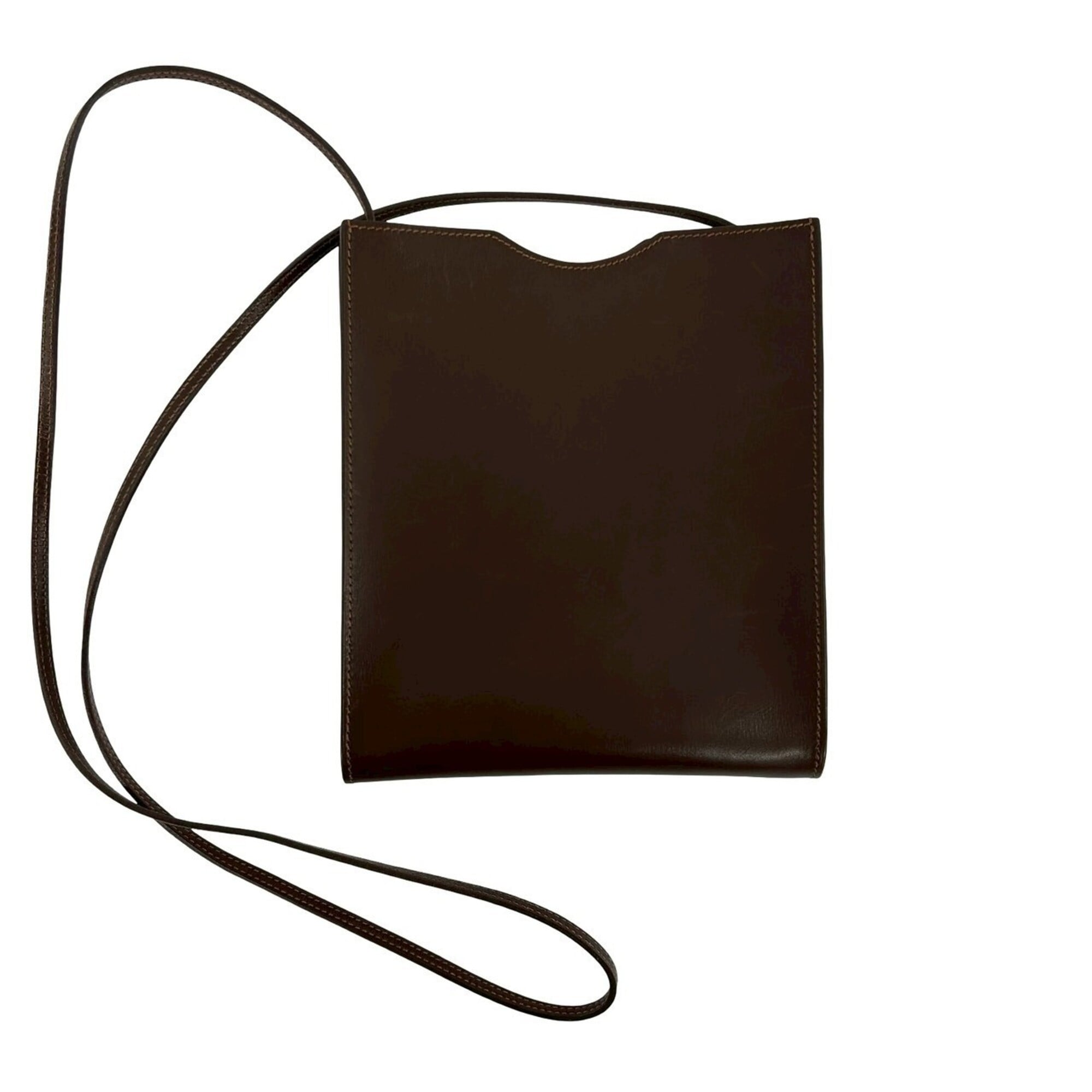 Hermes Brown Leather Pochette Shoulder Bag (Pre-Owned)