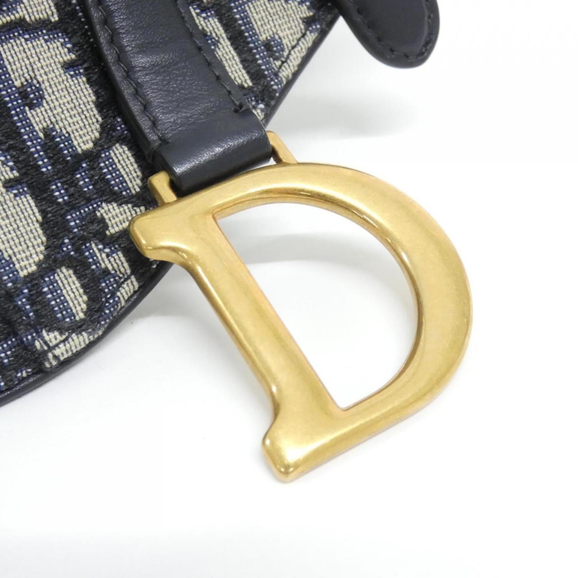 Christian Dior Blue Canvas Saddle Bag (Pre-Owned)