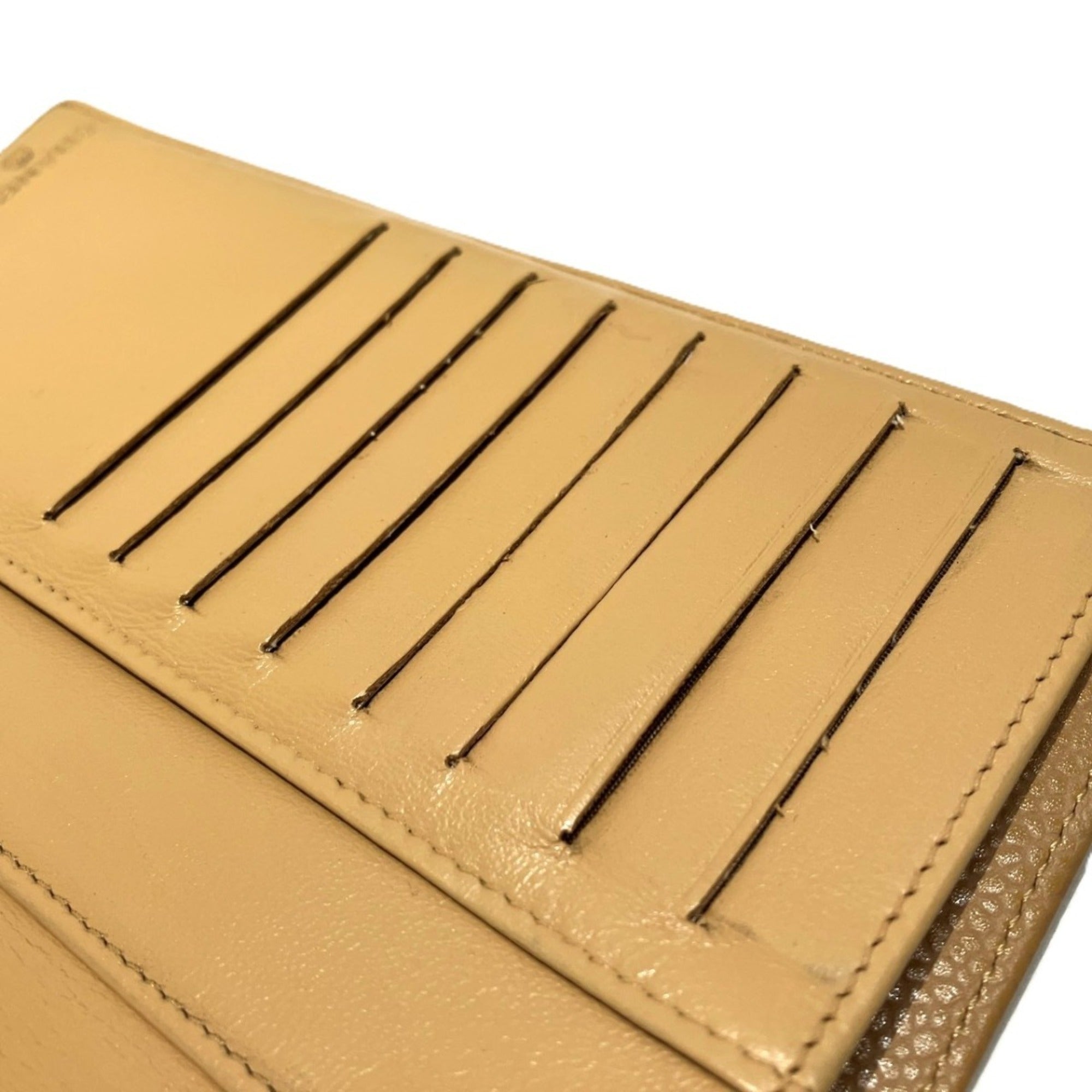 Chanel Beige Grained Calfskin Wallet (Bi-Fold) (Pre-Owned)