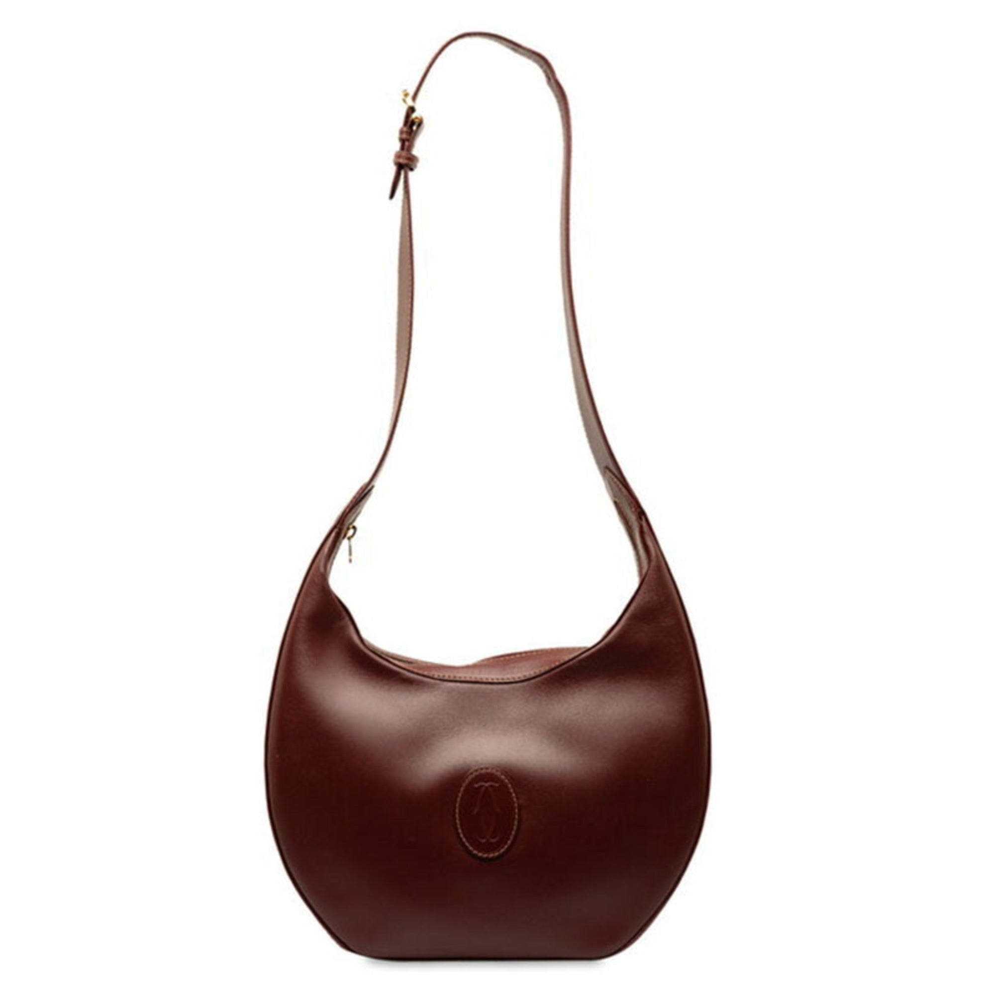Cartier Bordeaux Wine Red Leather Shoulder Bag (Pre-Owned)