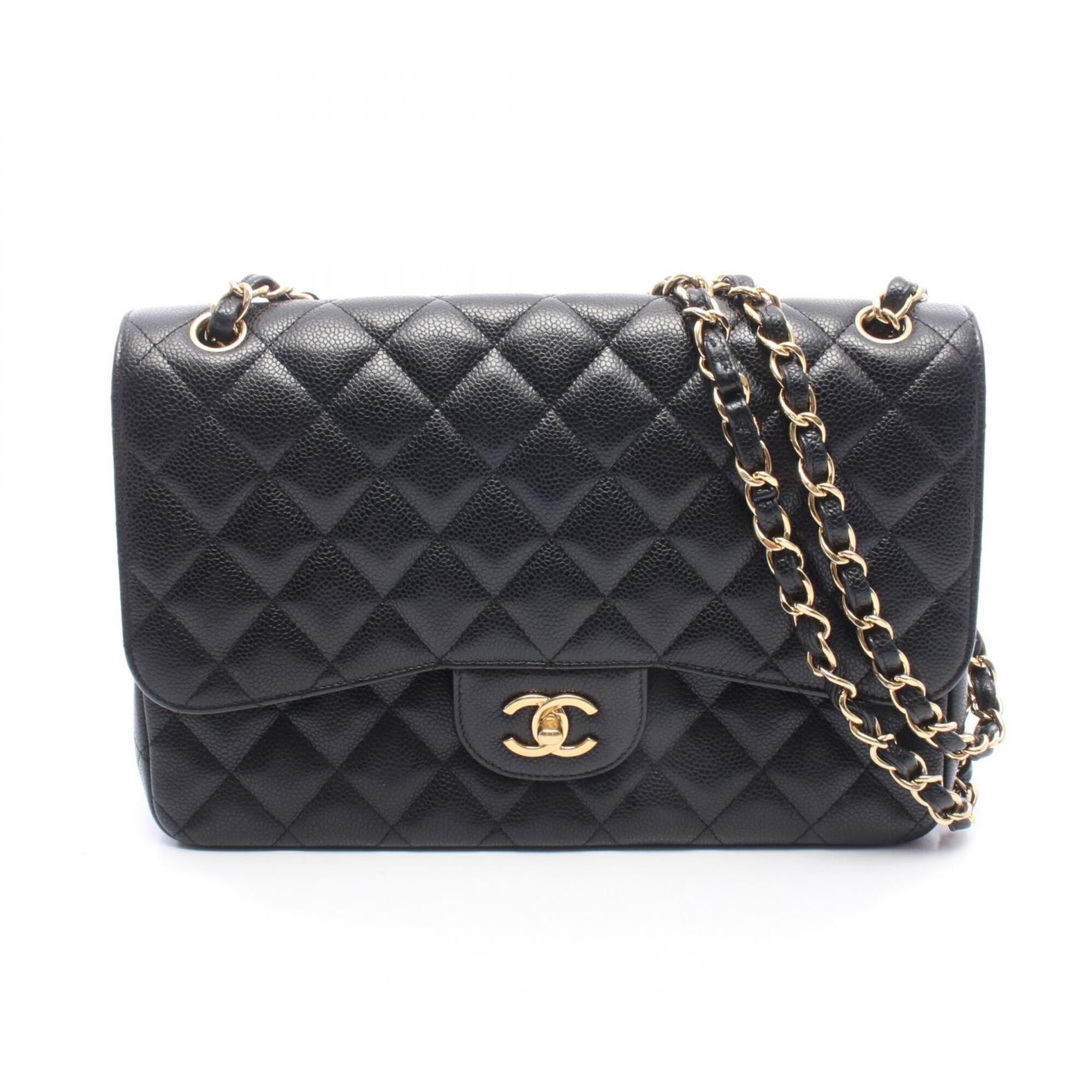 Chanel Black Grained Calfskin Handbag Shoulder Bag (Pre-Owned)