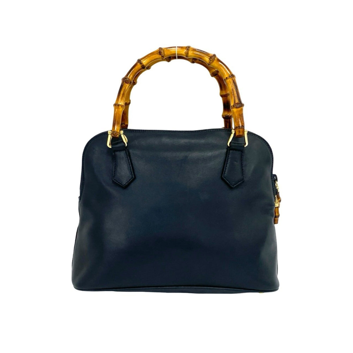 Gucci Navy Leather Handbag Shoulder Bag (Pre-Owned)