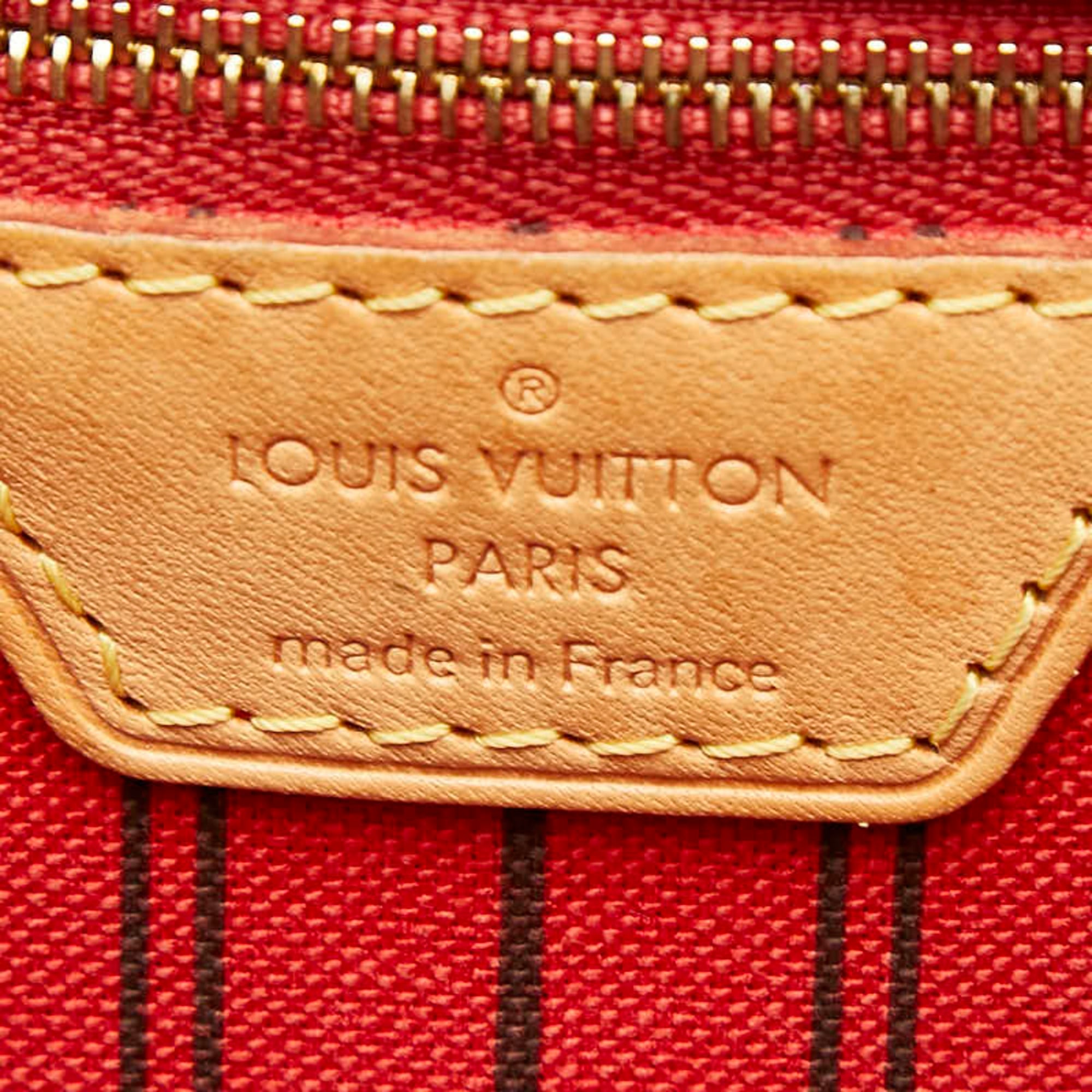 Louis Vuitton Brown Cerise Red Color Pvc Leather Shoulder Bag Tote Bag (Pre-Owned)