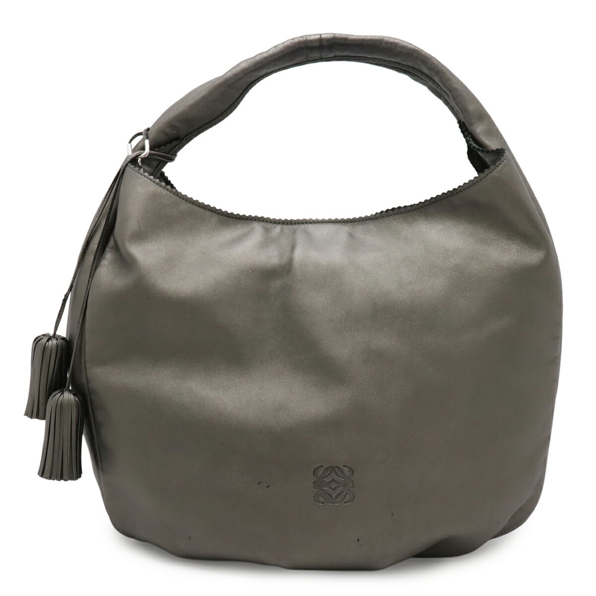 Loewe Metallic Silver Leather Handbag Shoulder Bag (Pre-Owned)