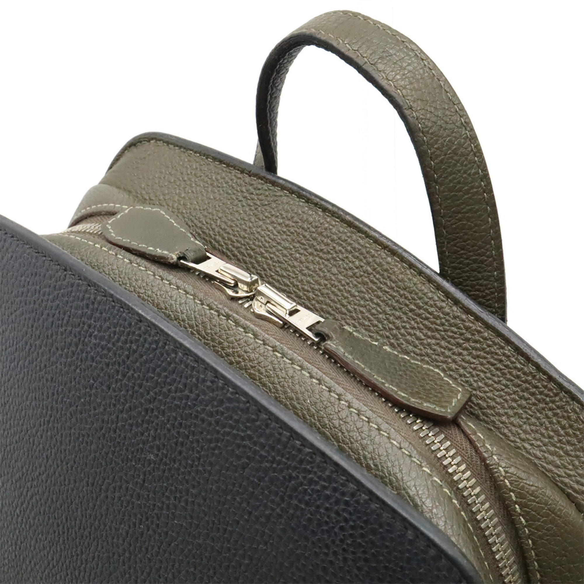 Hermes Black Vert Taurillon Clemence Leather Backpack (Pre-Owned)