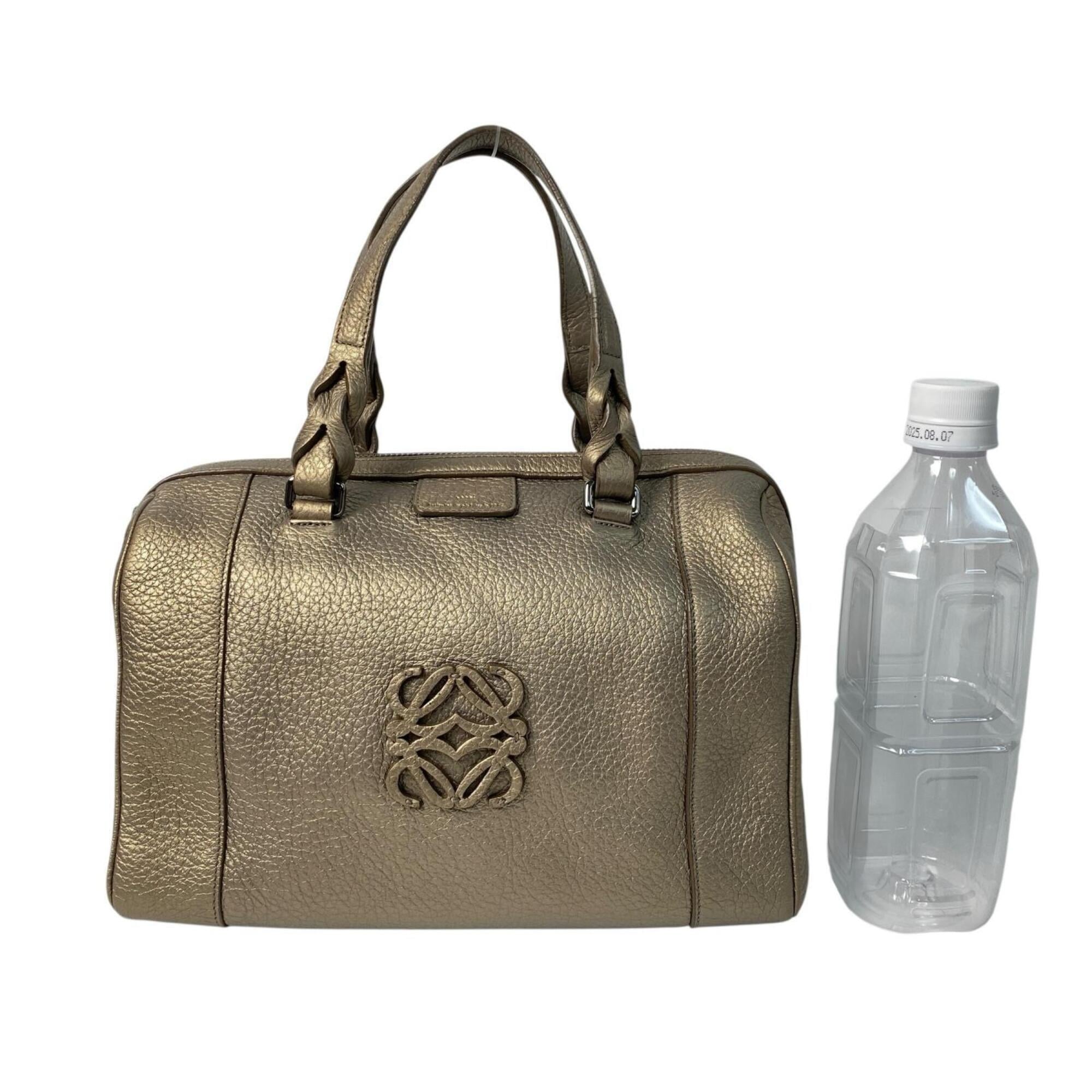 Loewe Gold Leather Boston Bag Handbag (Pre-Owned)