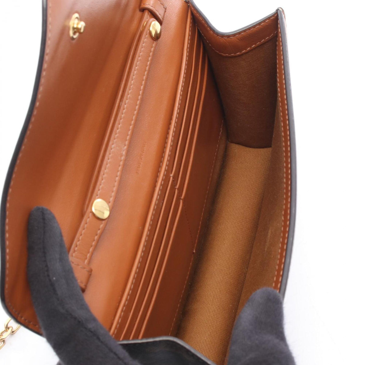 Celine Black Brown Coated Canvas Leather Handbag Shoulder Bag (Pre-Owned)