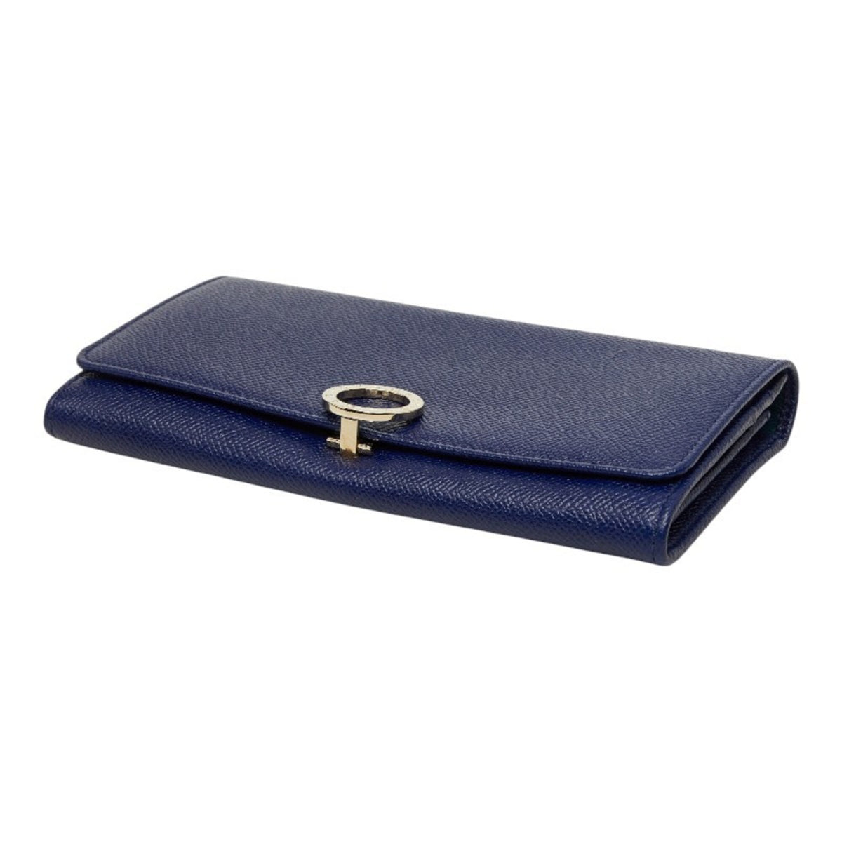 Bvlgari Blue Leather Long Wallet (Bi-Fold) (Pre-Owned)