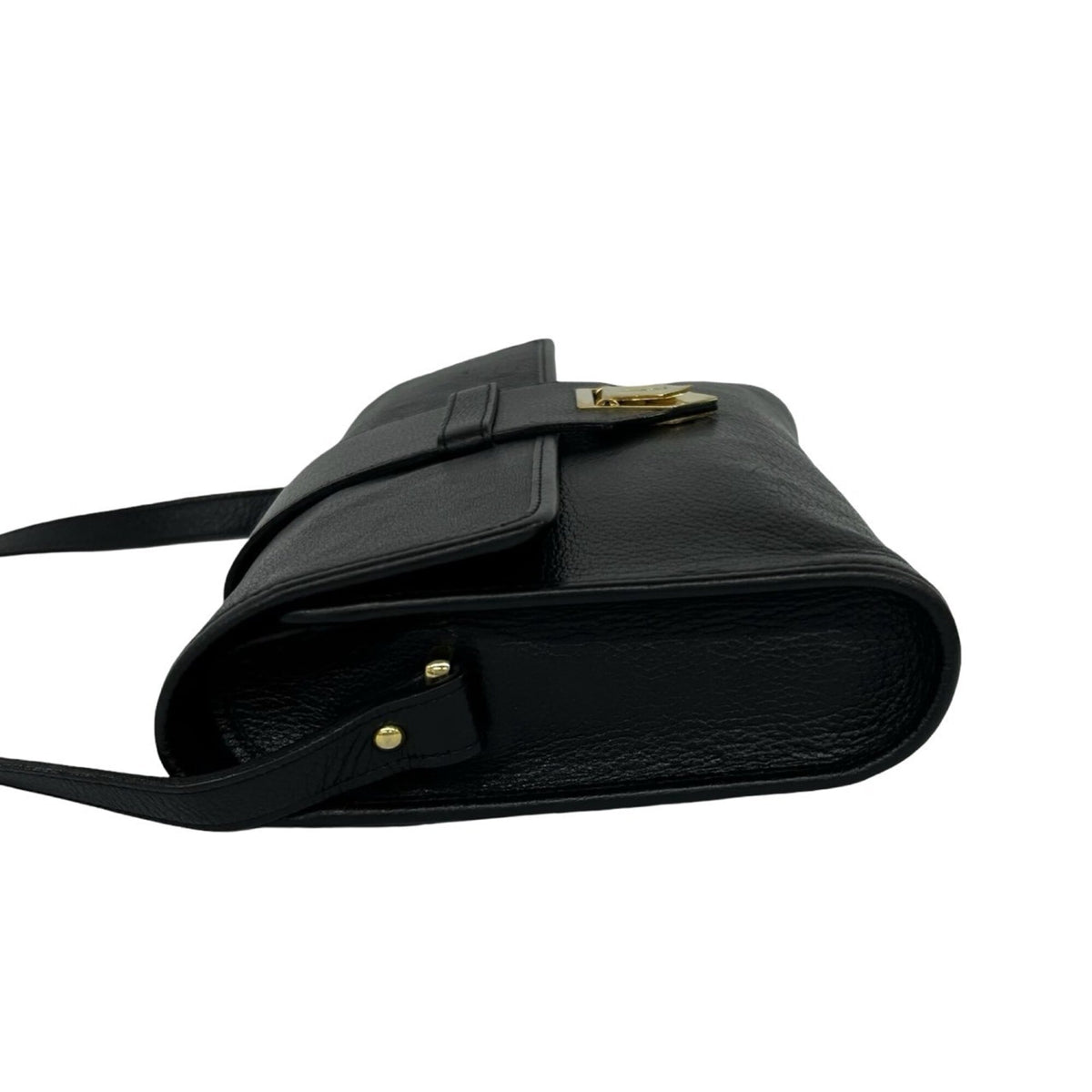 Yves Saint Laurent Black Leather Pochette Shoulder Bag (Pre-Owned)