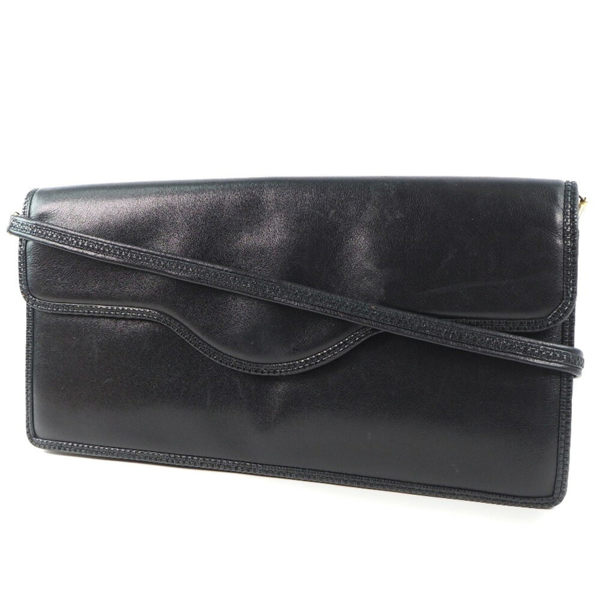 Bally Black Gold Leather Shoulder Bag (Pre-Owned)
