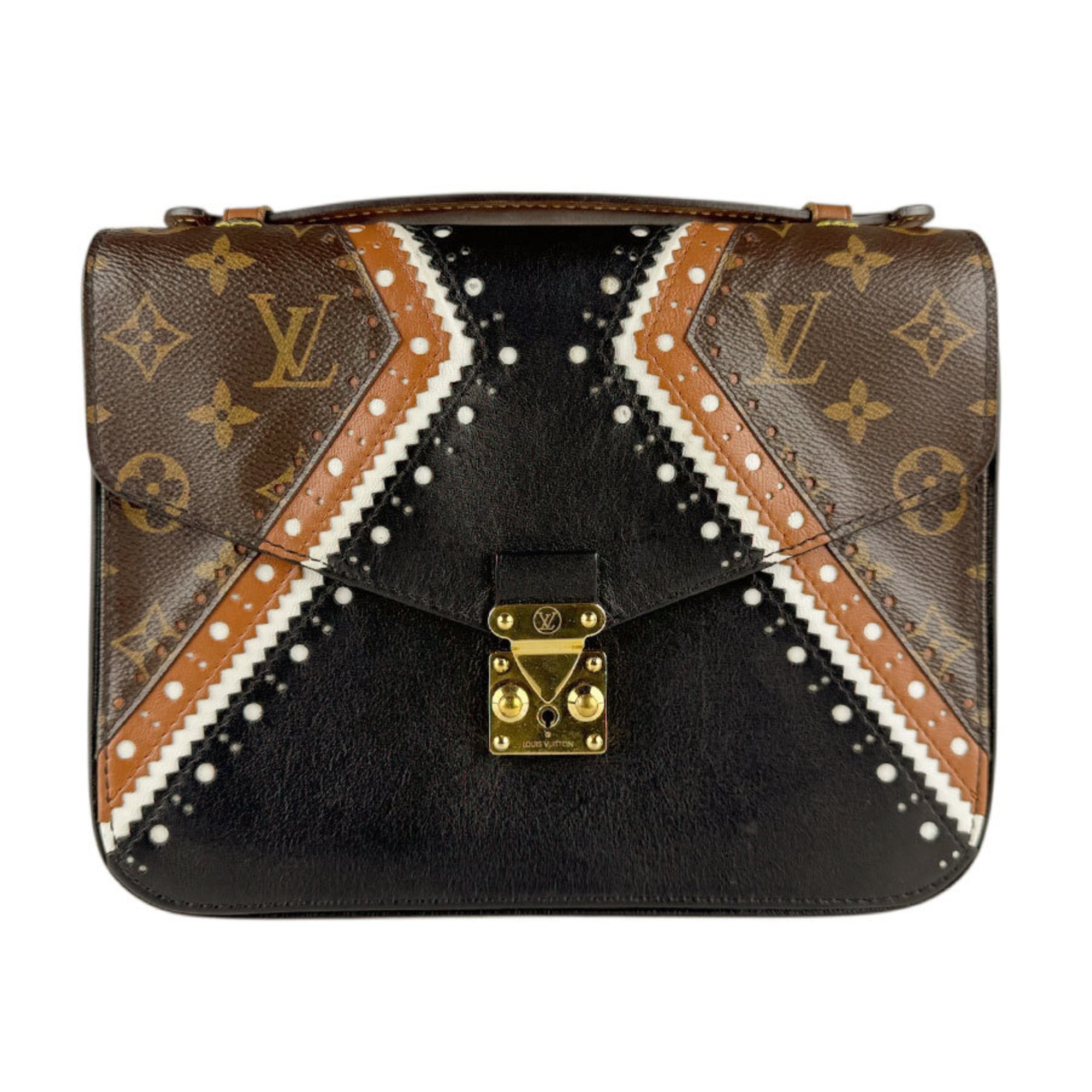 Louis Vuitton Black Brown Monogram Monogram Leather Handbag Pochette Shoulder Bag (Pre-Owned)