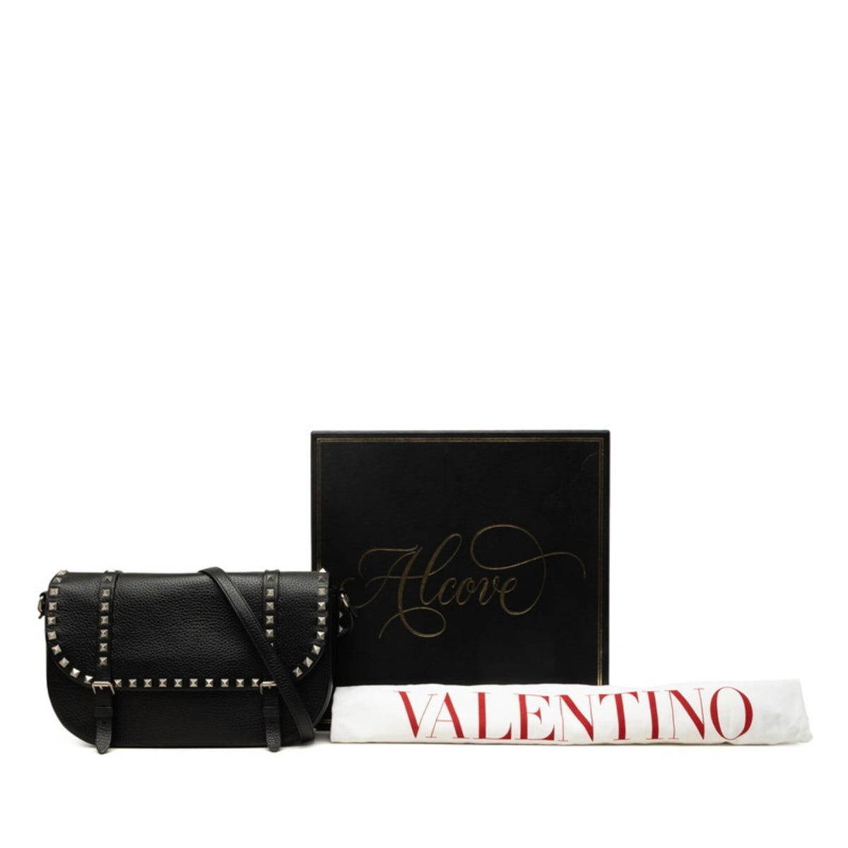 Valentino Black Leather Shoulder Bag (Pre-Owned)