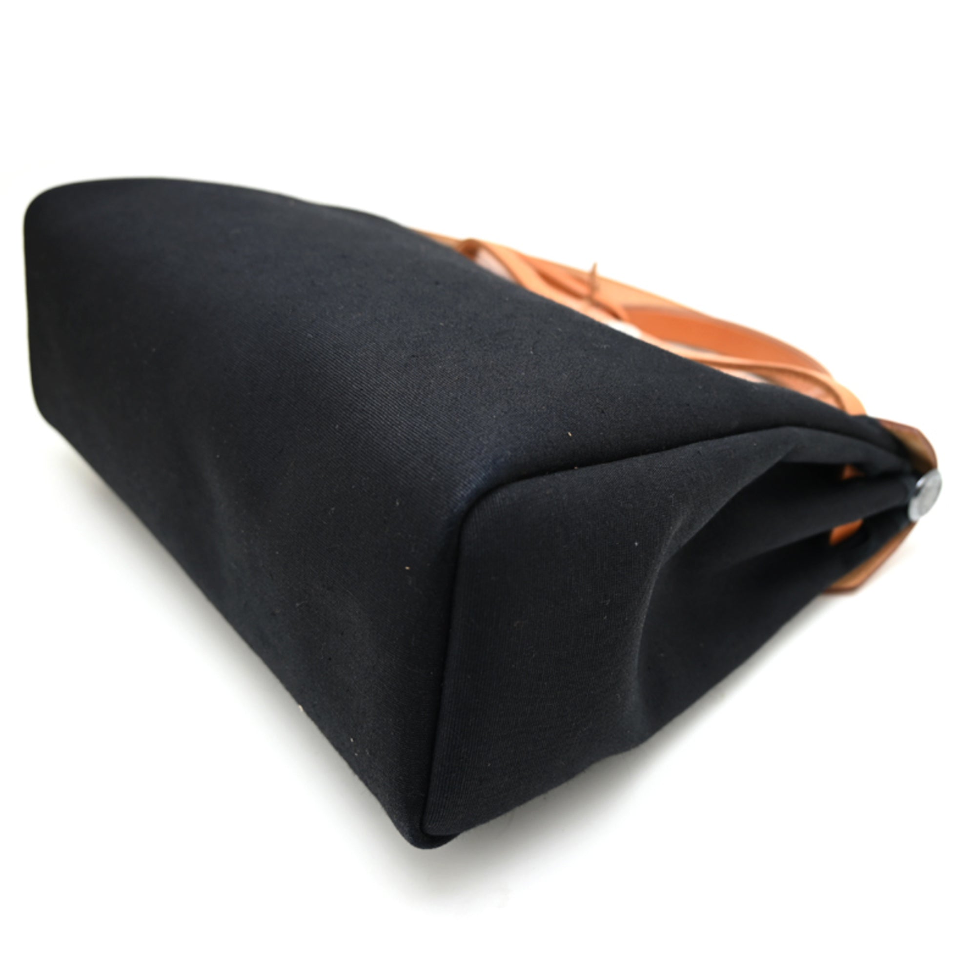 Hermes Beige Black Toile Officier Handbag Shoulder Bag (Pre-Owned)