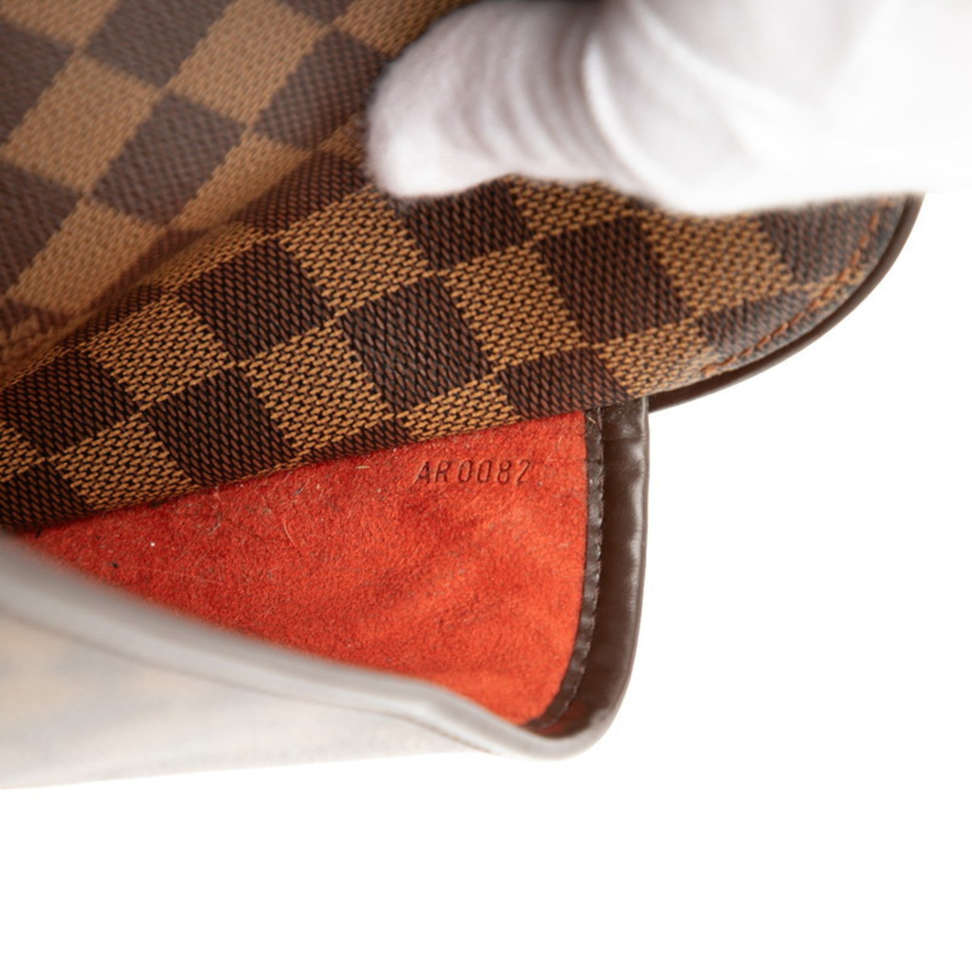 Louis Vuitton Brown Damier Canvas Leather Handbag (Pre-Owned)