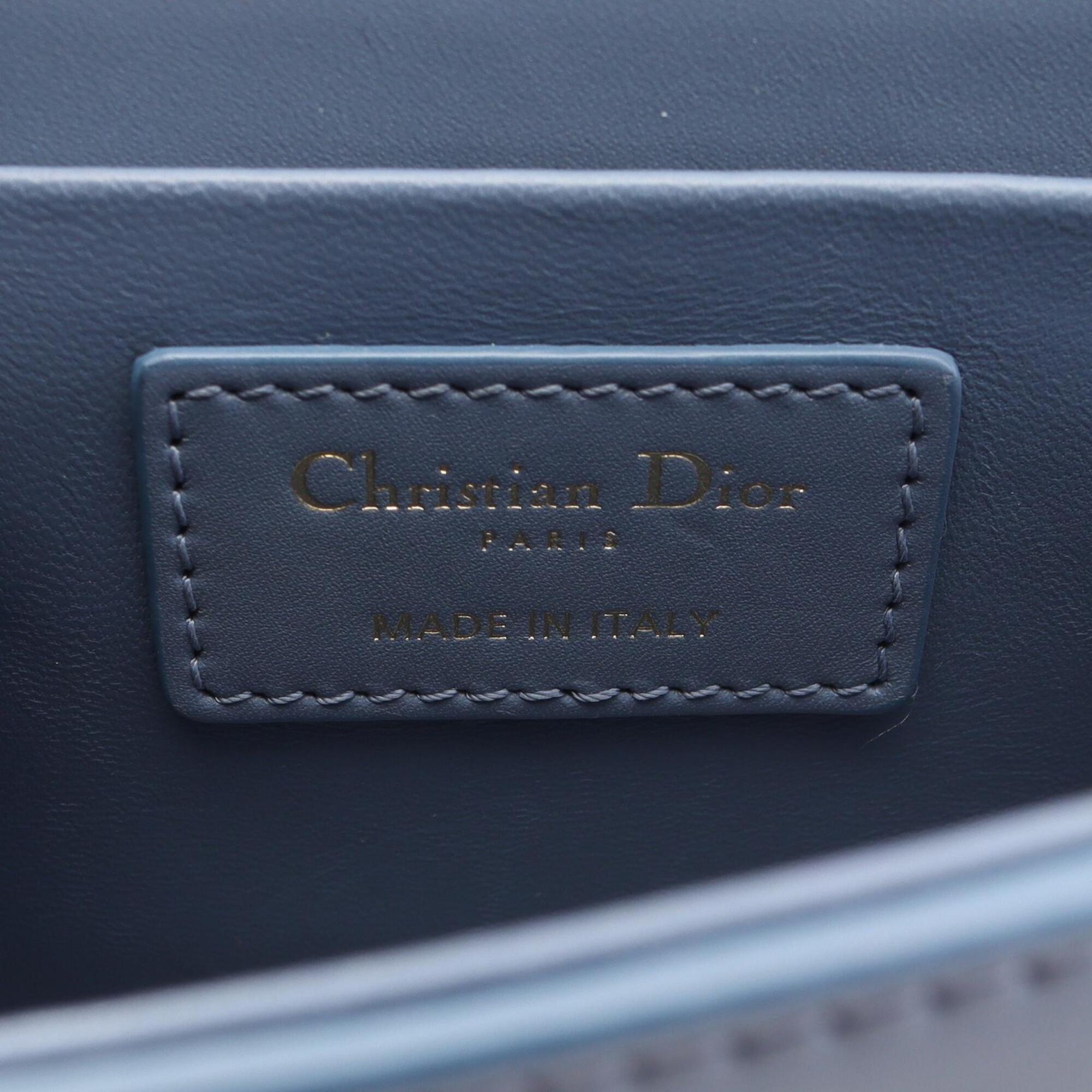 Christian Dior Blue Leather Handbag Shoulder Bag (Pre-Owned)