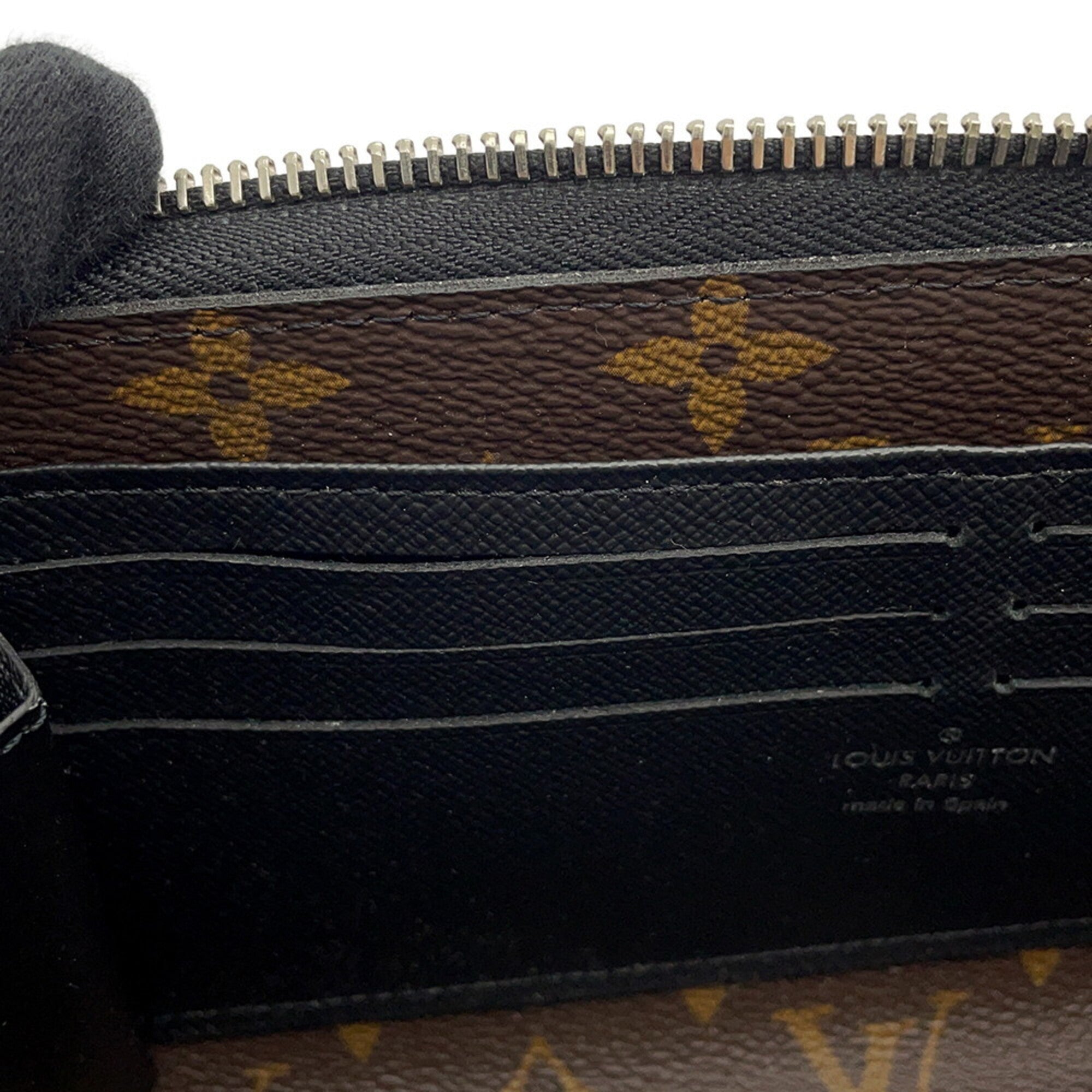 Louis Vuitton Black Monogram Macassar Noir Monogram Long Wallet (Bi-Fold) (Pre-Owned)