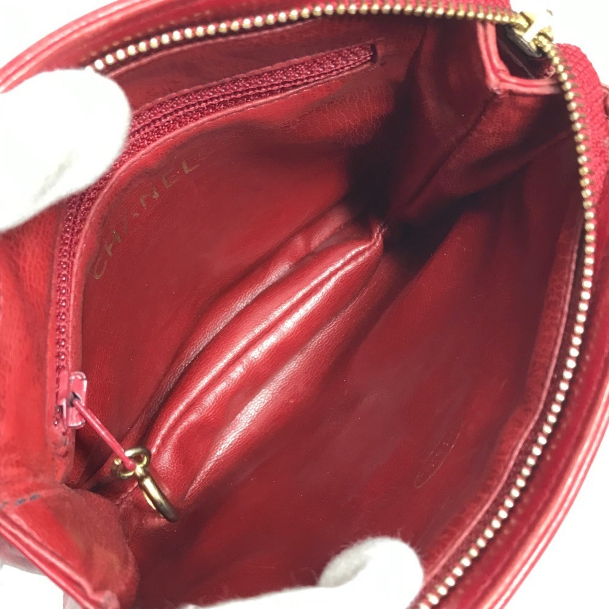 Chanel Red Color Leather Beach Bag Fanny Pack Pouch Sling Bag (Pre-Owned)