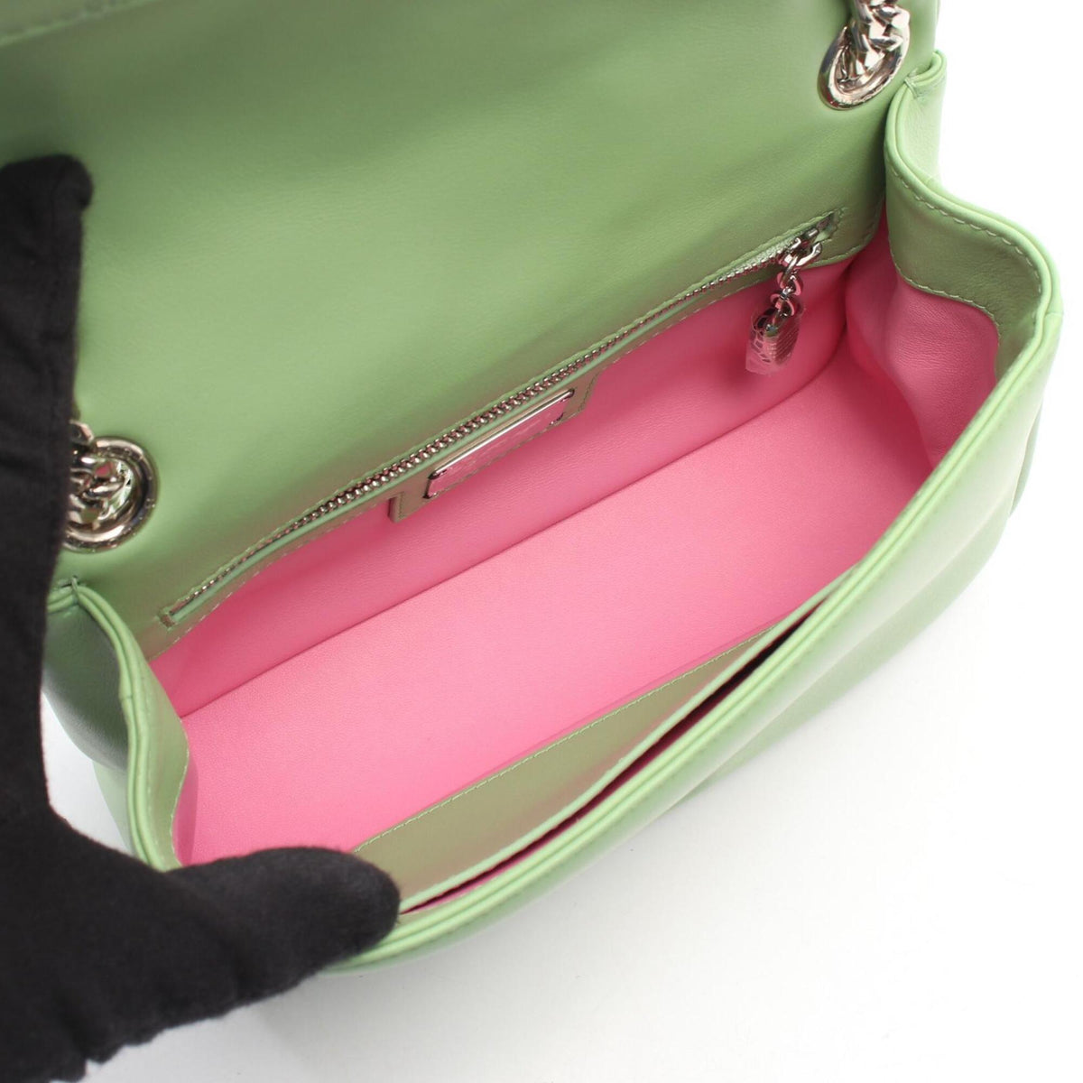 Bvlgari Green Leather Handbag Shoulder Bag (Pre-Owned)