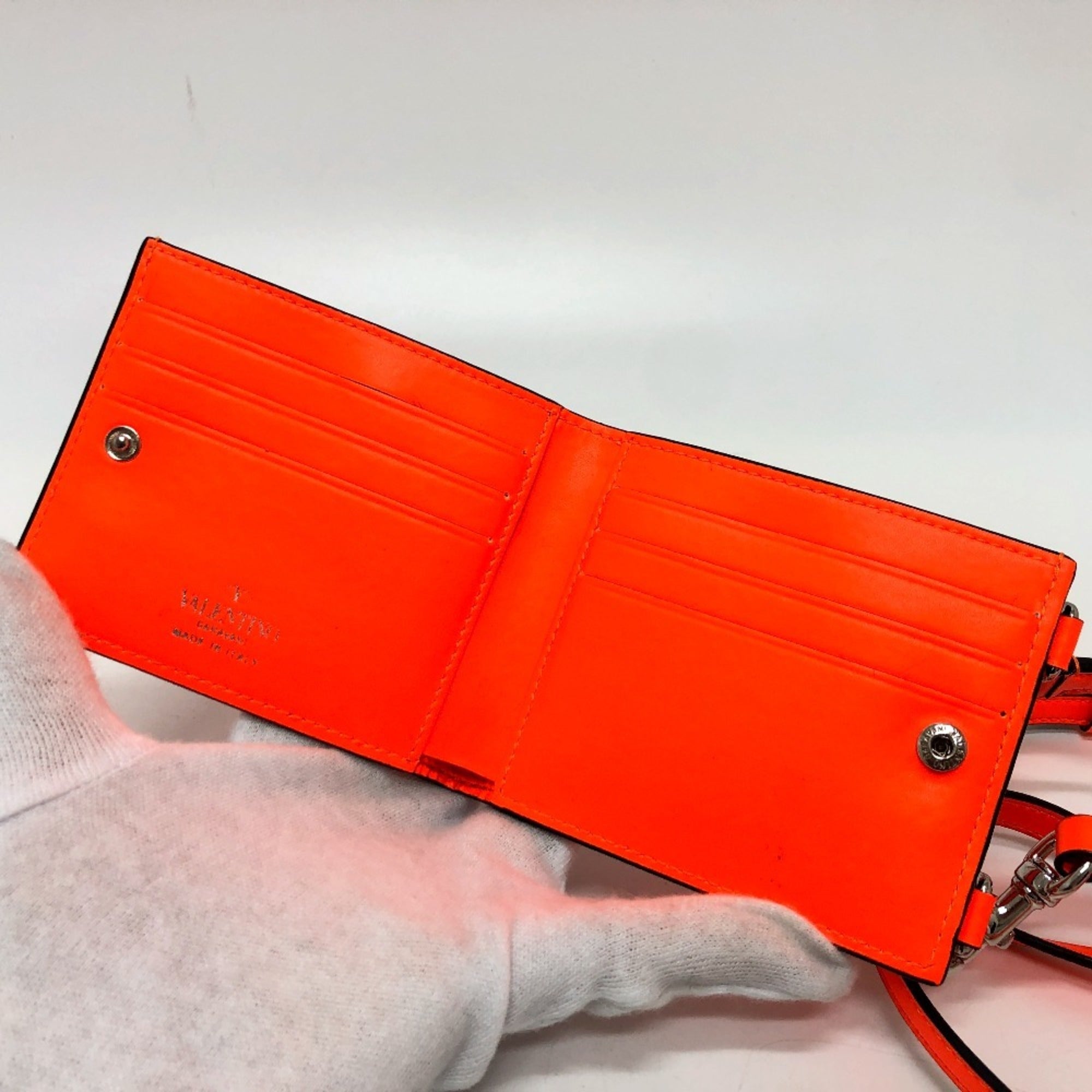 Valentino Orange Leather Wallet (Bi-Fold) (Pre-Owned)