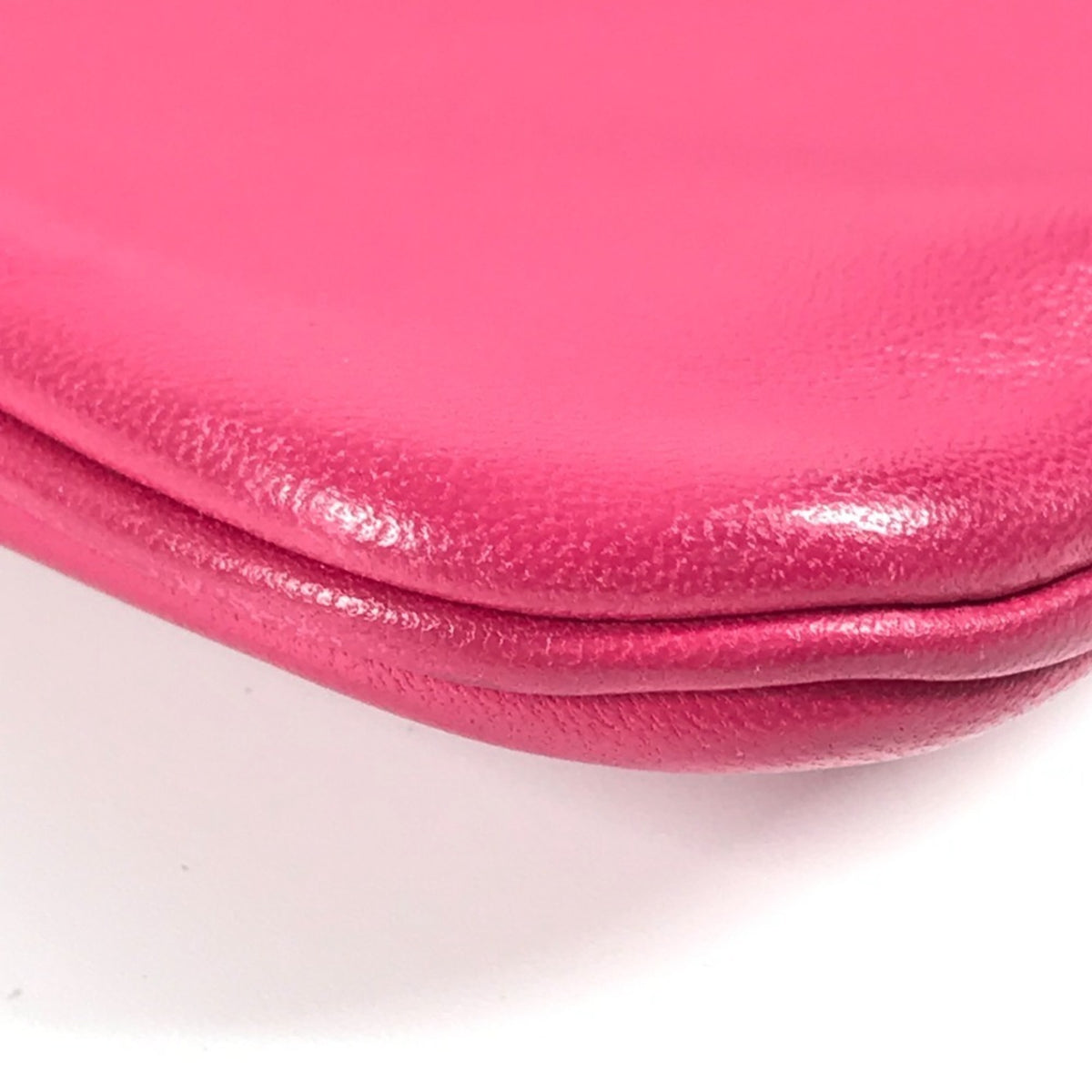 Hermes Pink Red Color Leather Pochette Shoulder Bag (Pre-Owned)