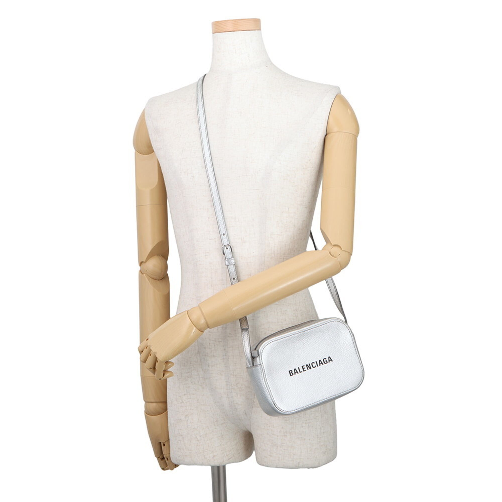 Balenciaga Silver Leather Handbag Shoulder Bag (Pre-Owned)