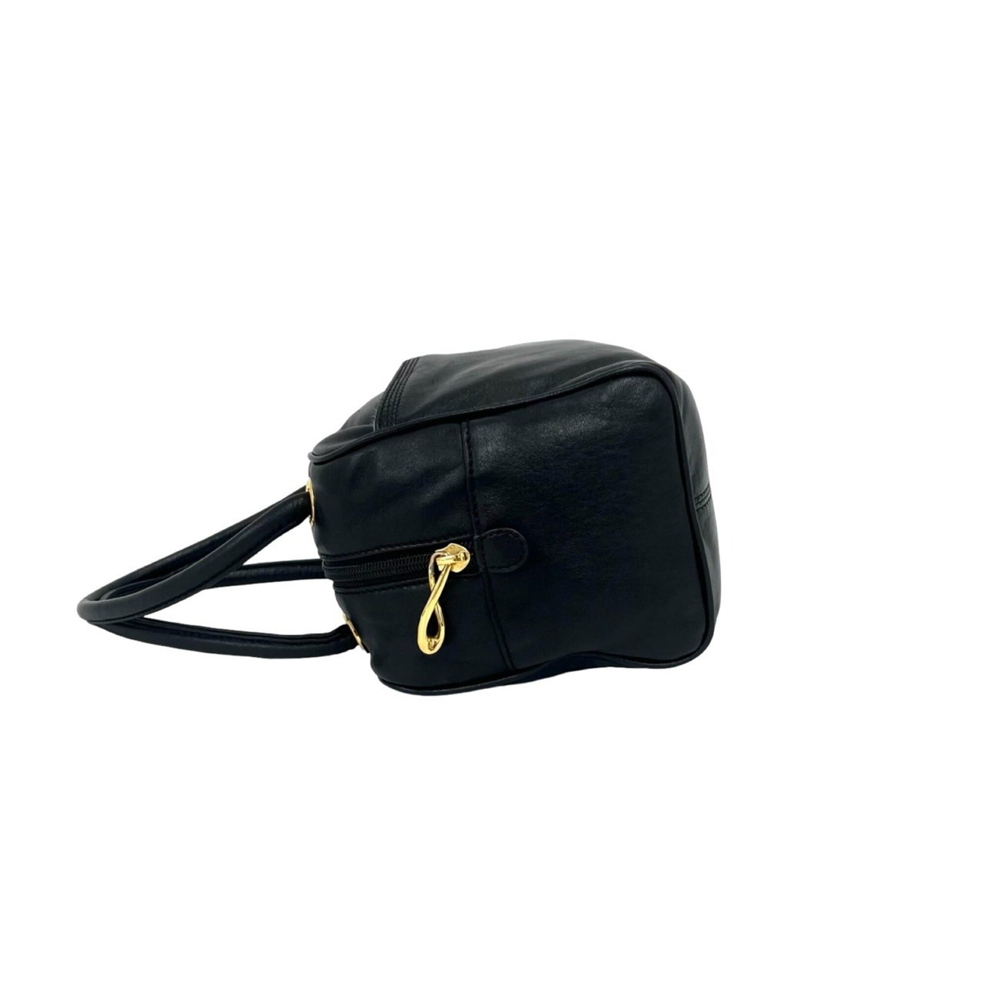 Loewe Black Leather Boston Bag Handbag Tote Bag (Pre-Owned)