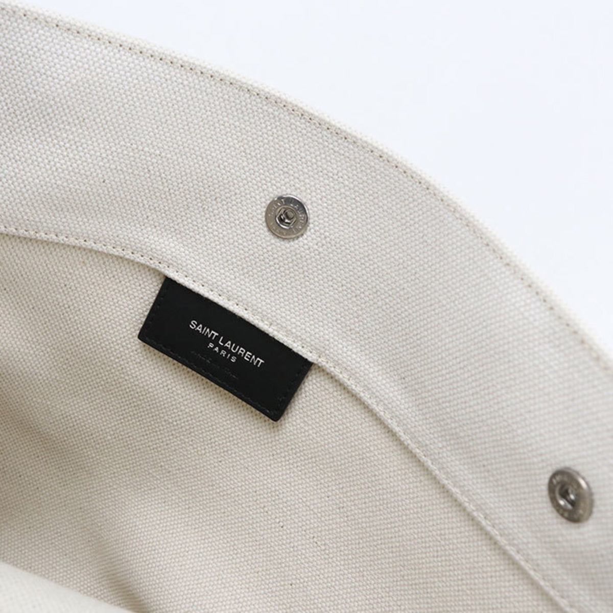Saint Laurent White Canvas Pouch Shoulder Bag (Pre-Owned)