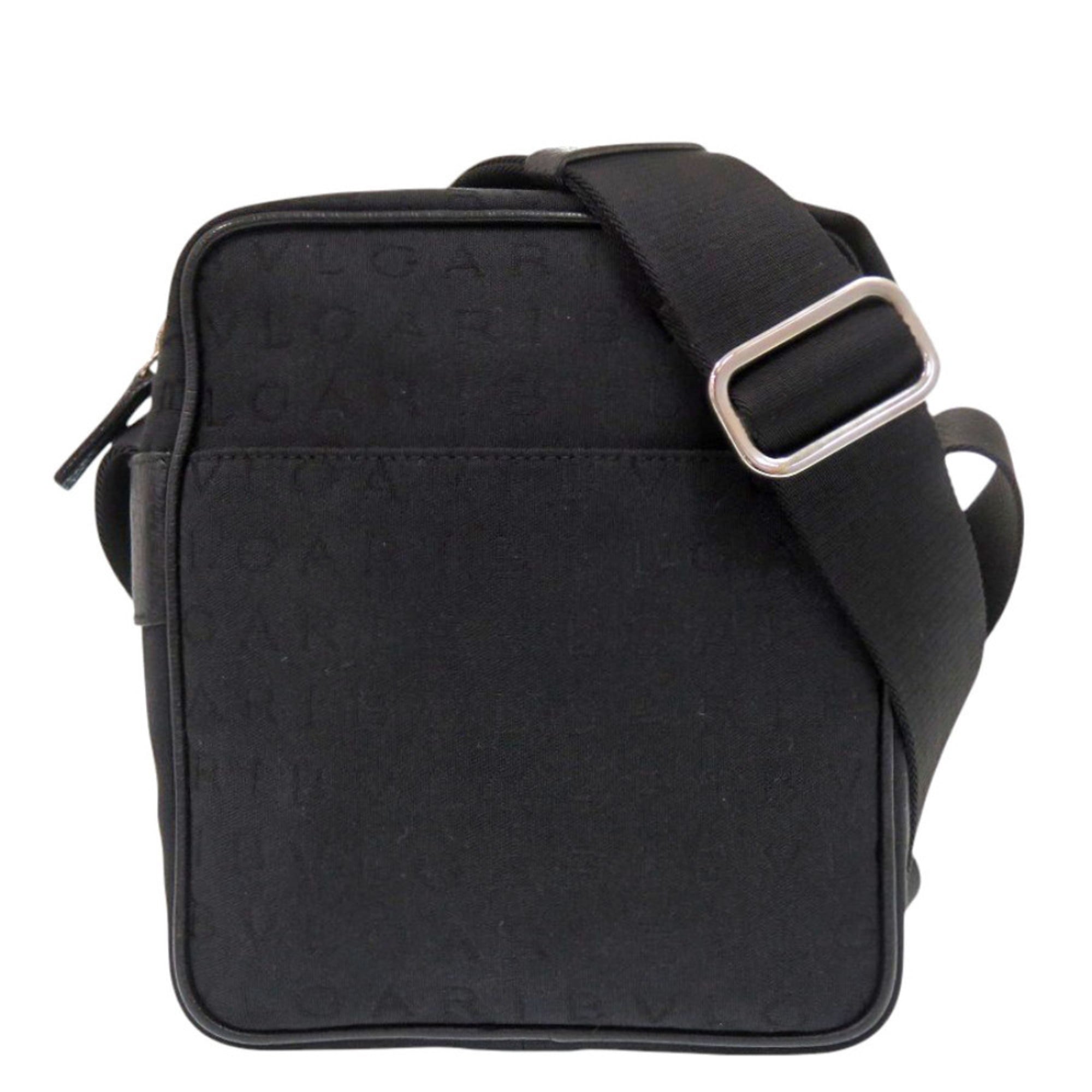 Bvlgari Black Canvas Leather Shoulder Bag (Pre-Owned)