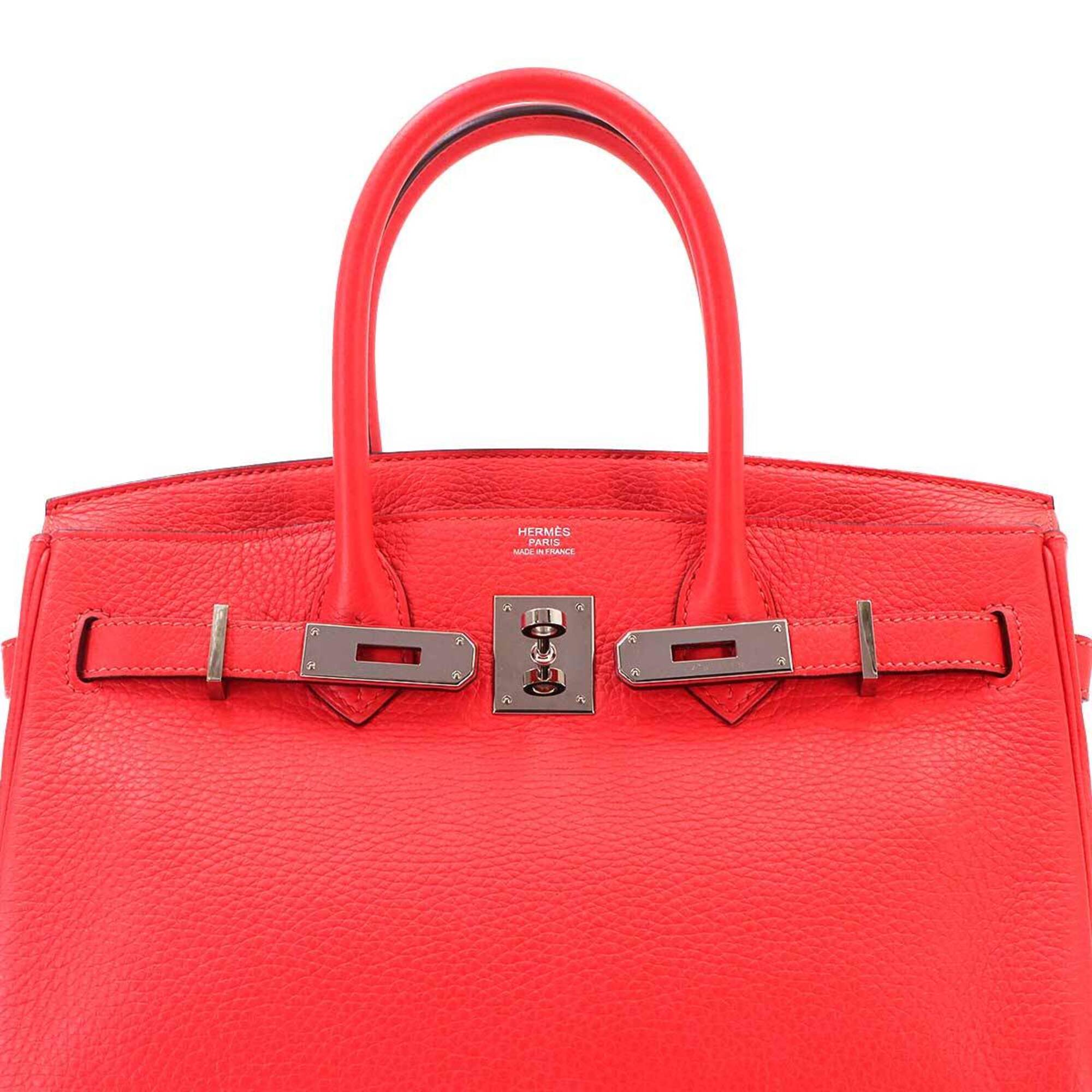 Hermes Birkin Silver Taurillon Clemence Leather Handbag (Pre-Owned)