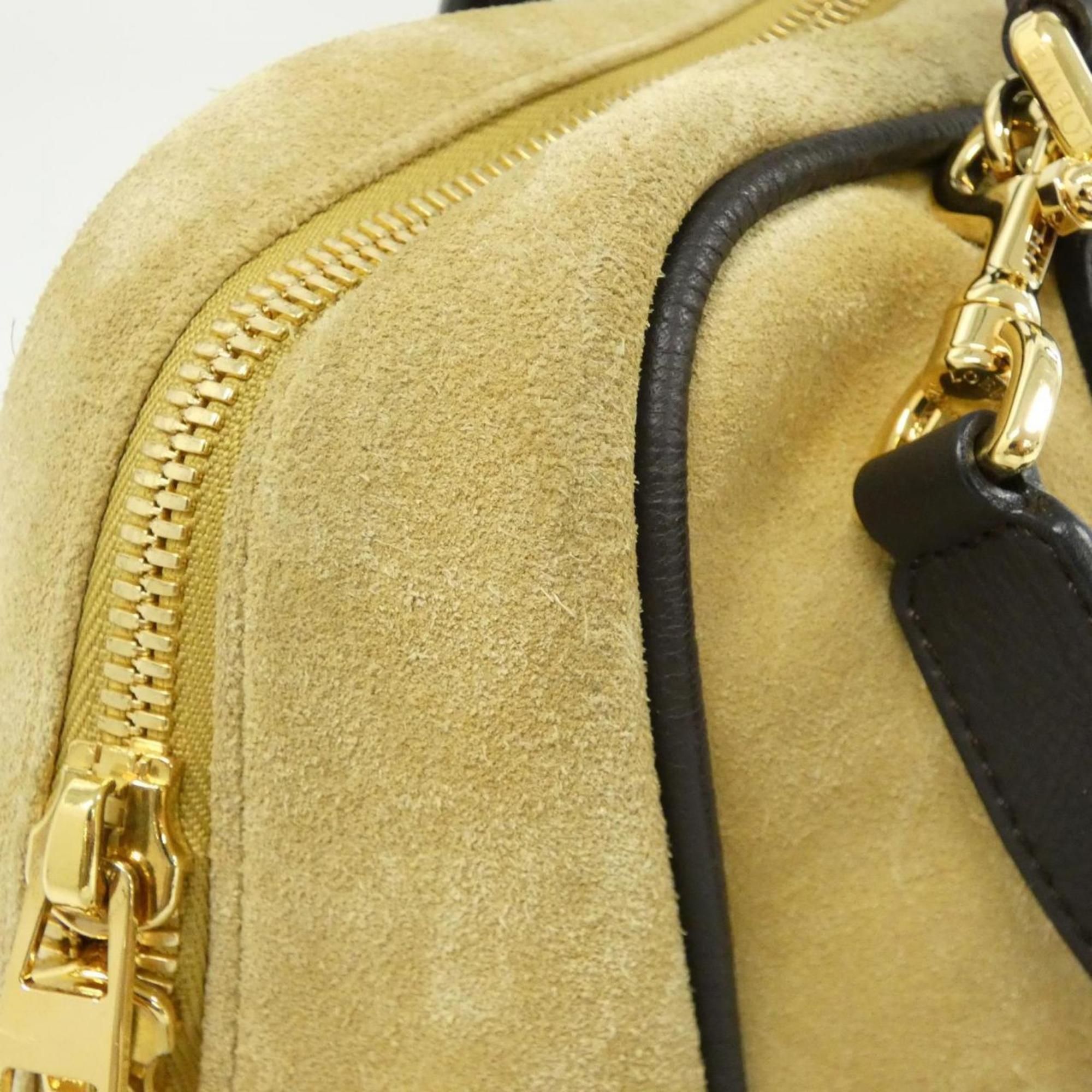 Loewe Brown Gold Suede Handbag (Pre-Owned)