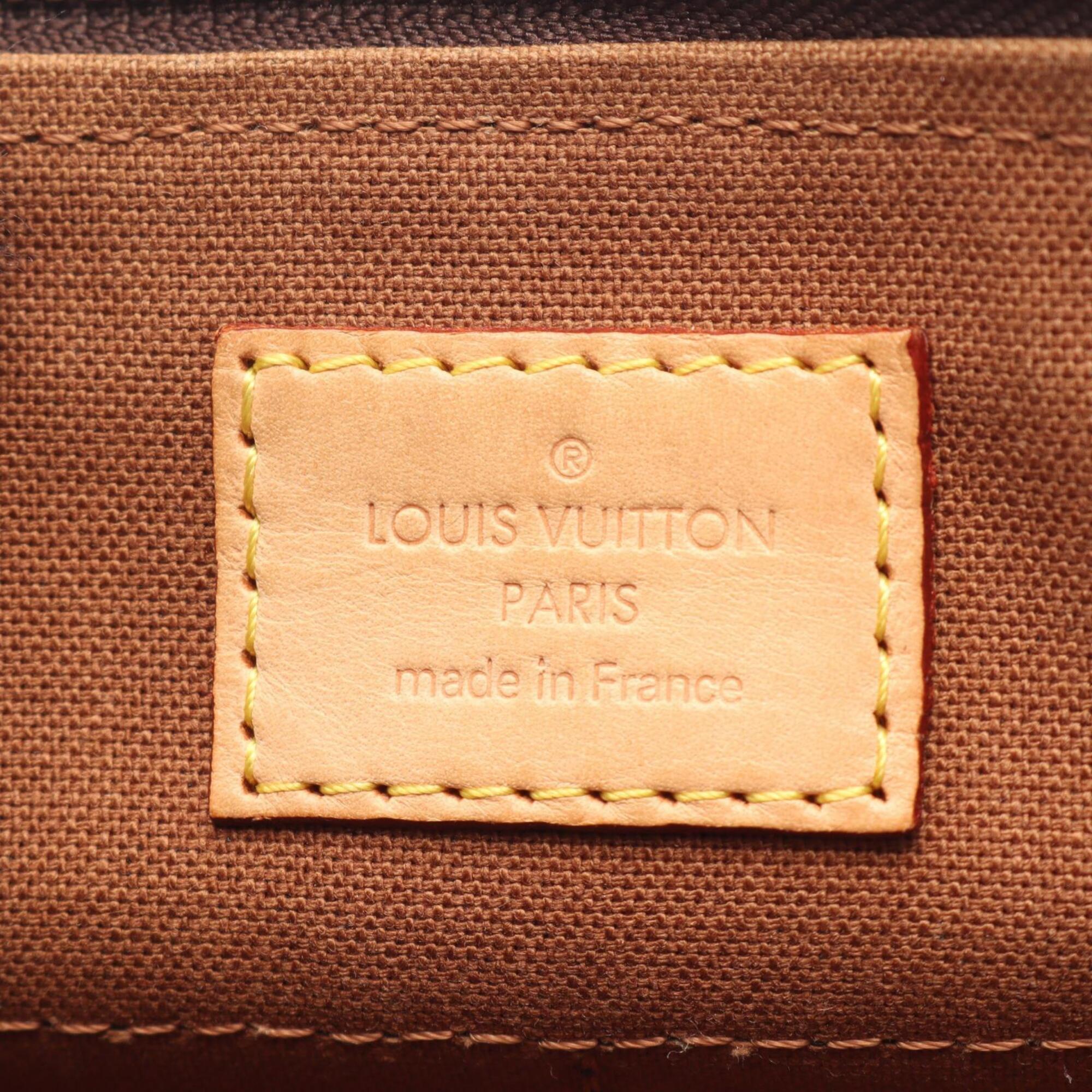 Louis Vuitton Brown Coated Canvas Leather Handbag Shoulder Bag (Pre-Owned)