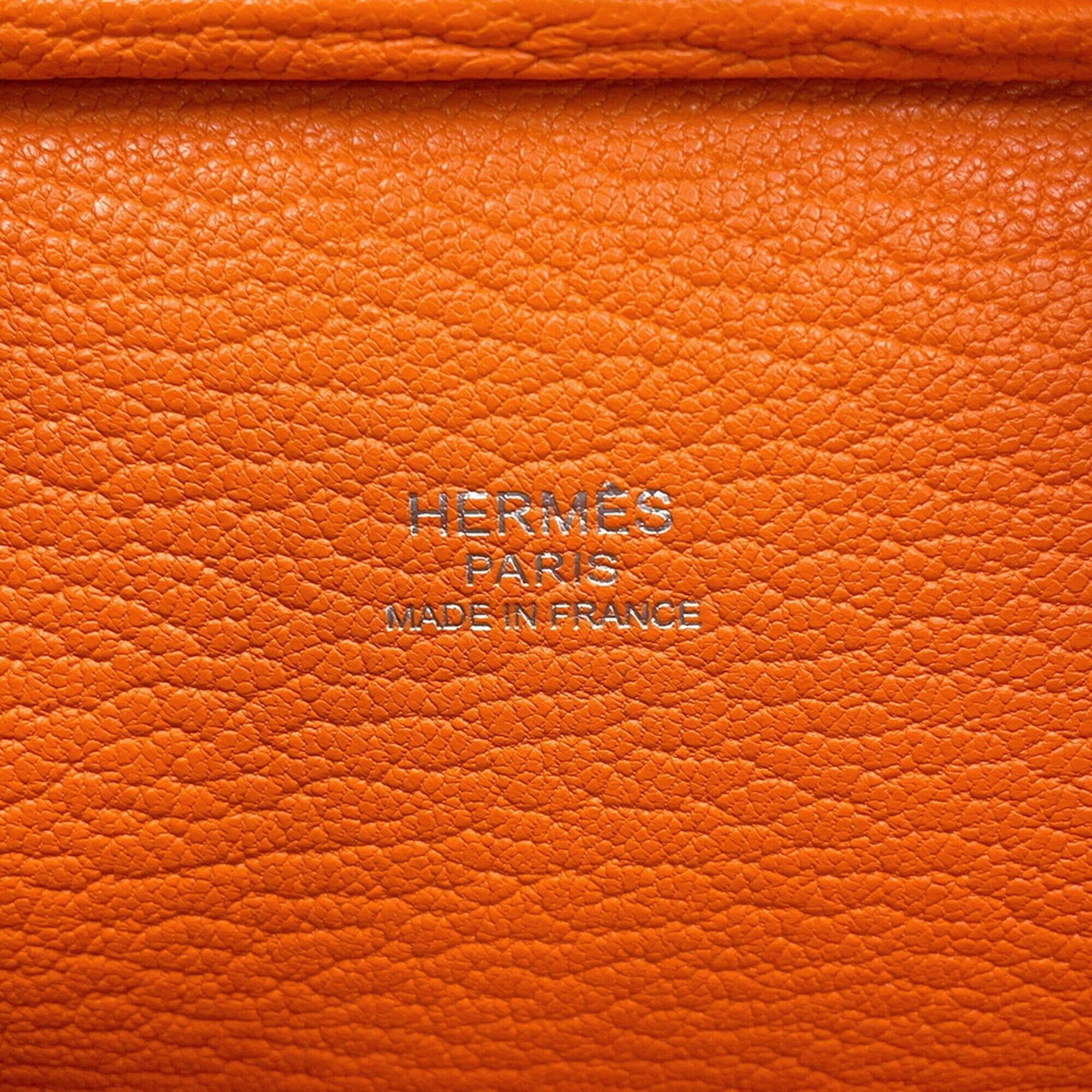 Hermes Plume Orange Chevre Leather Handbag (Pre-Owned)