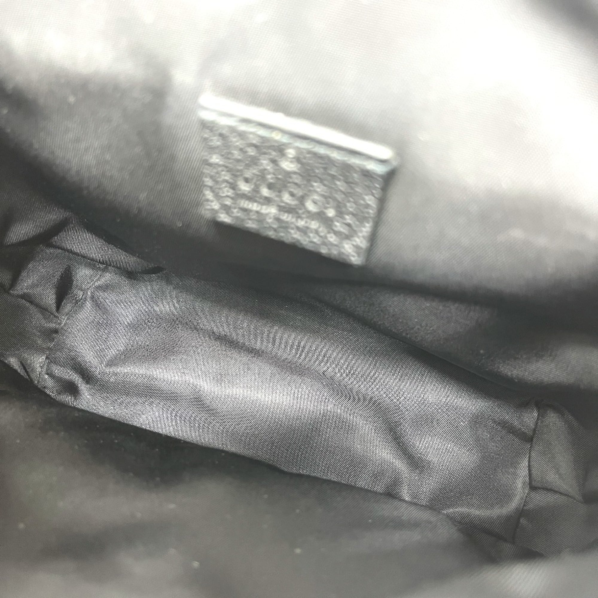Gucci Black Nylon Leather Handbag Shoulder Bag (Pre-Owned)