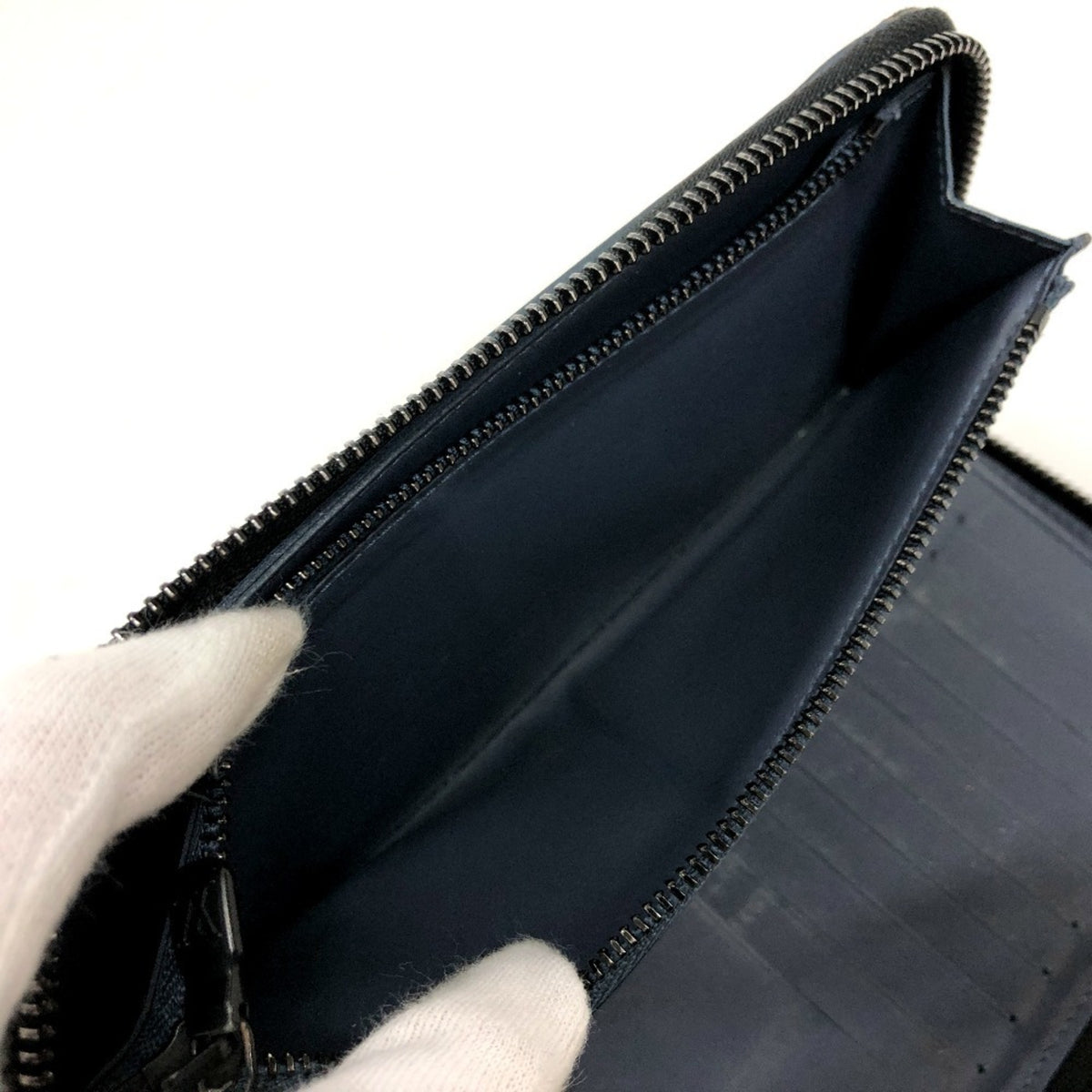 Louis Vuitton Monogram Shadow Galle Navy Monogram Shadow Long Wallet (Bi-Fold) (Pre-Owned)