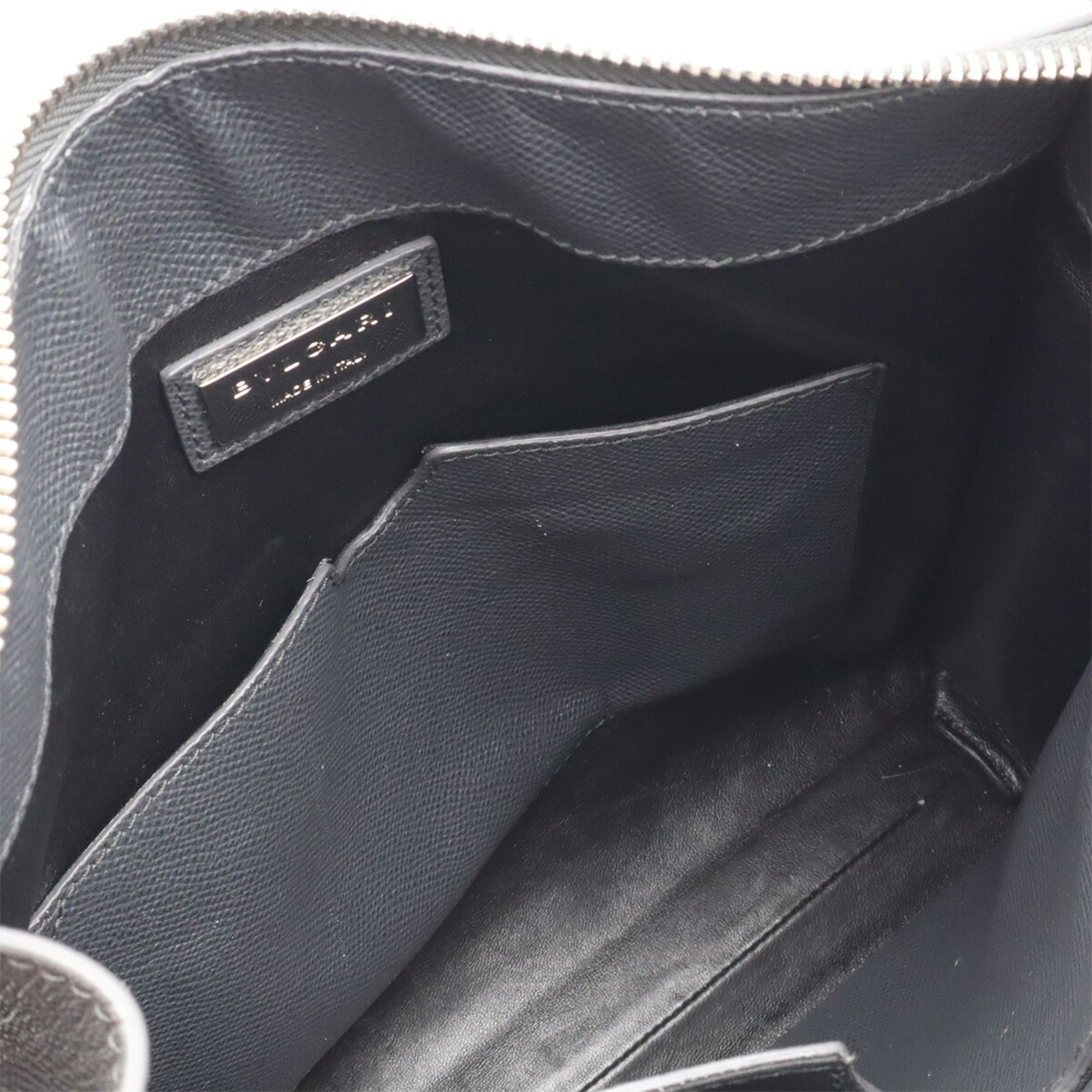 Bvlgari Gray Leather Messenger Bag Shoulder Bag (Pre-Owned)