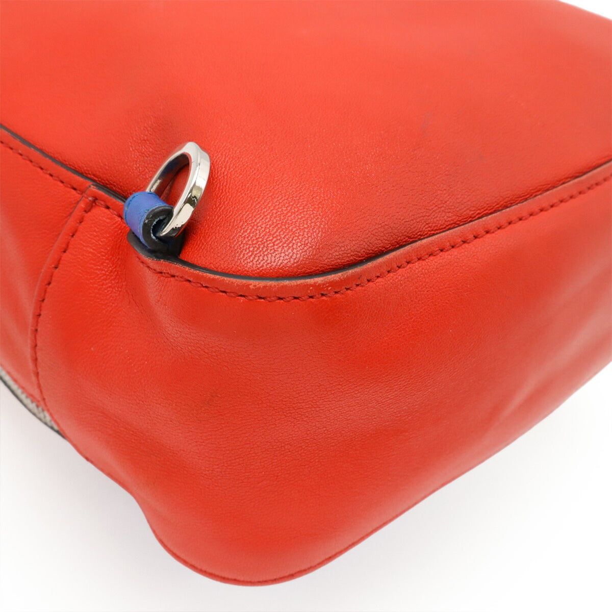 Versace Blue Red Color Leather Backpack (Pre-Owned)
