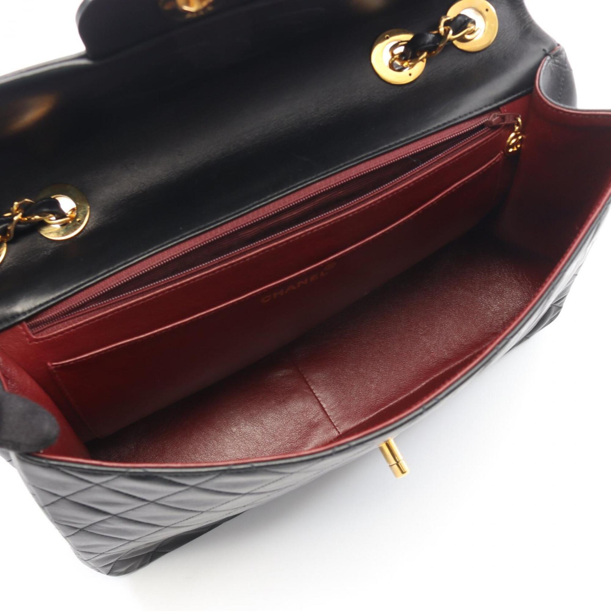 Chanel Black Leather Handbag Shoulder Bag (Pre-Owned)