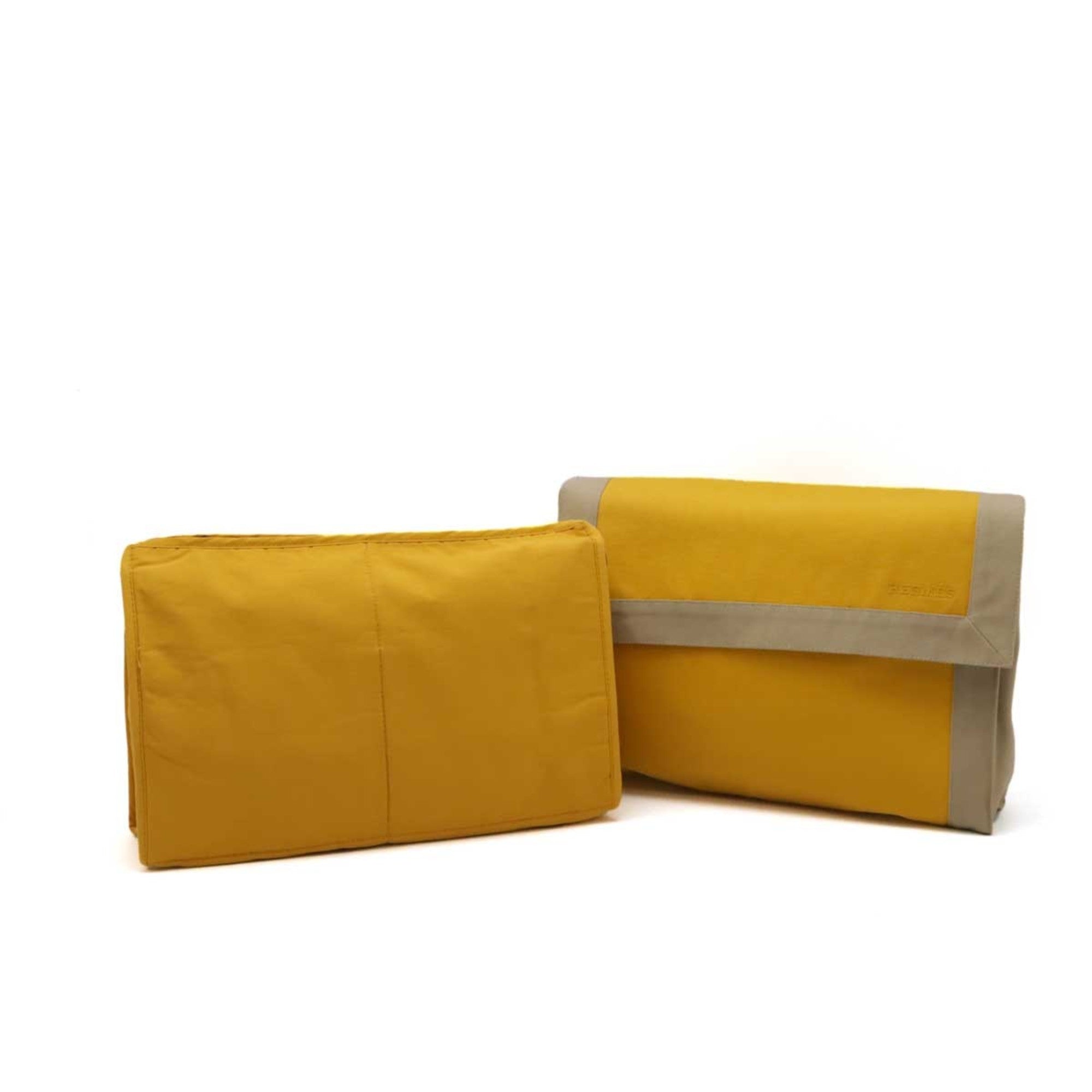 Hermes Beige Yellow Canvas Clutch Bag Pouch (Pre-Owned)