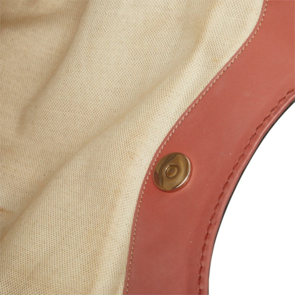 Gucci Beige Pink Canvas Leather Handbag (Pre-Owned)