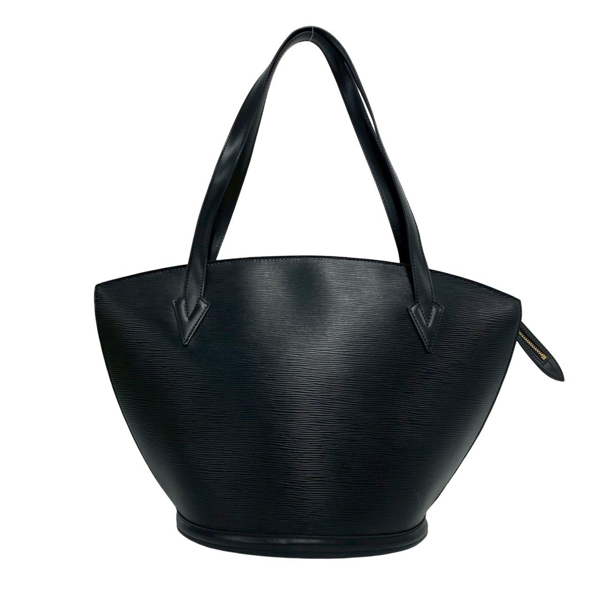 Louis Vuitton Black Leather Shoulder Bag Tote Bag (Pre-Owned)