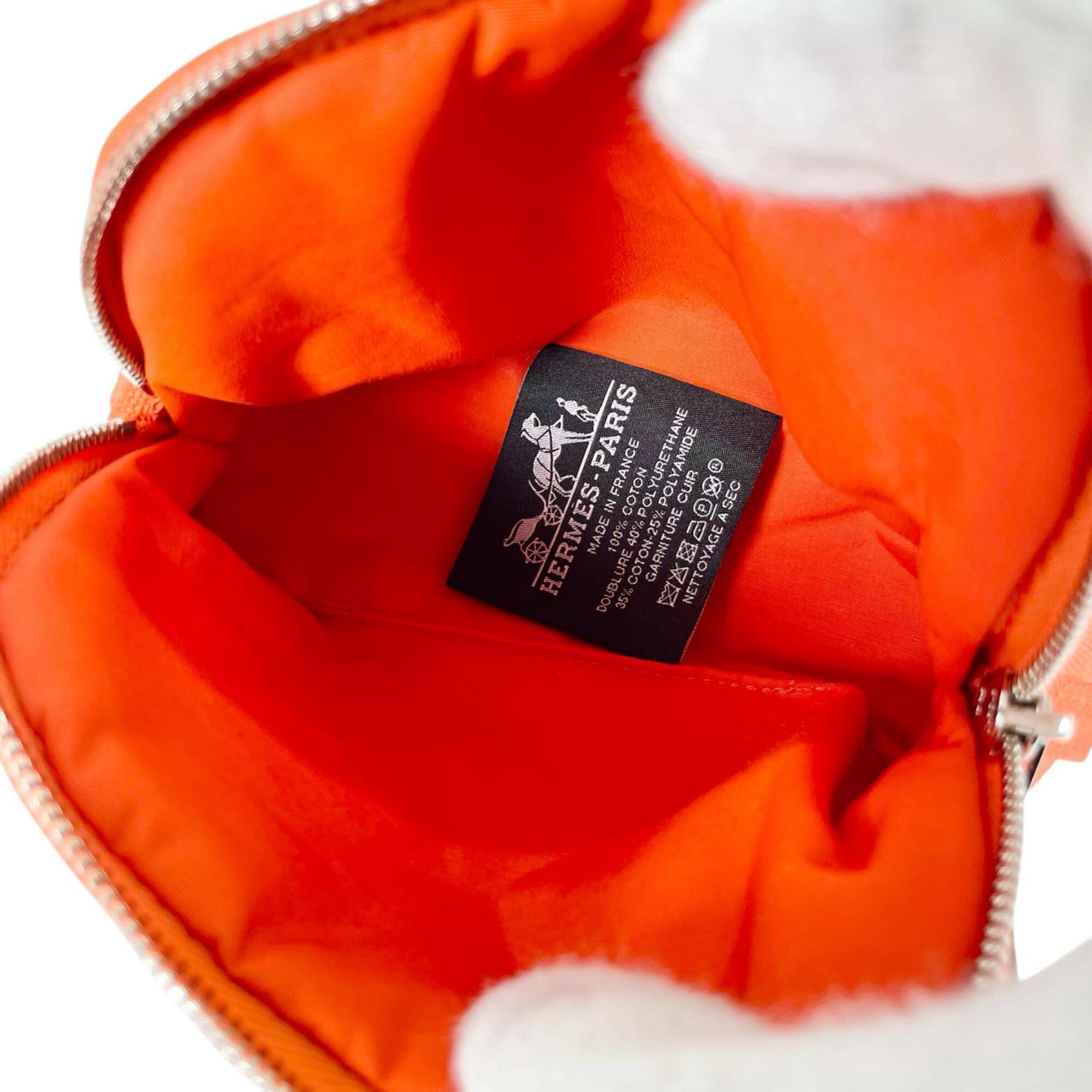 Hermes Orange Cotton Elastane Polyamide Leather Pouch (Pre-Owned)