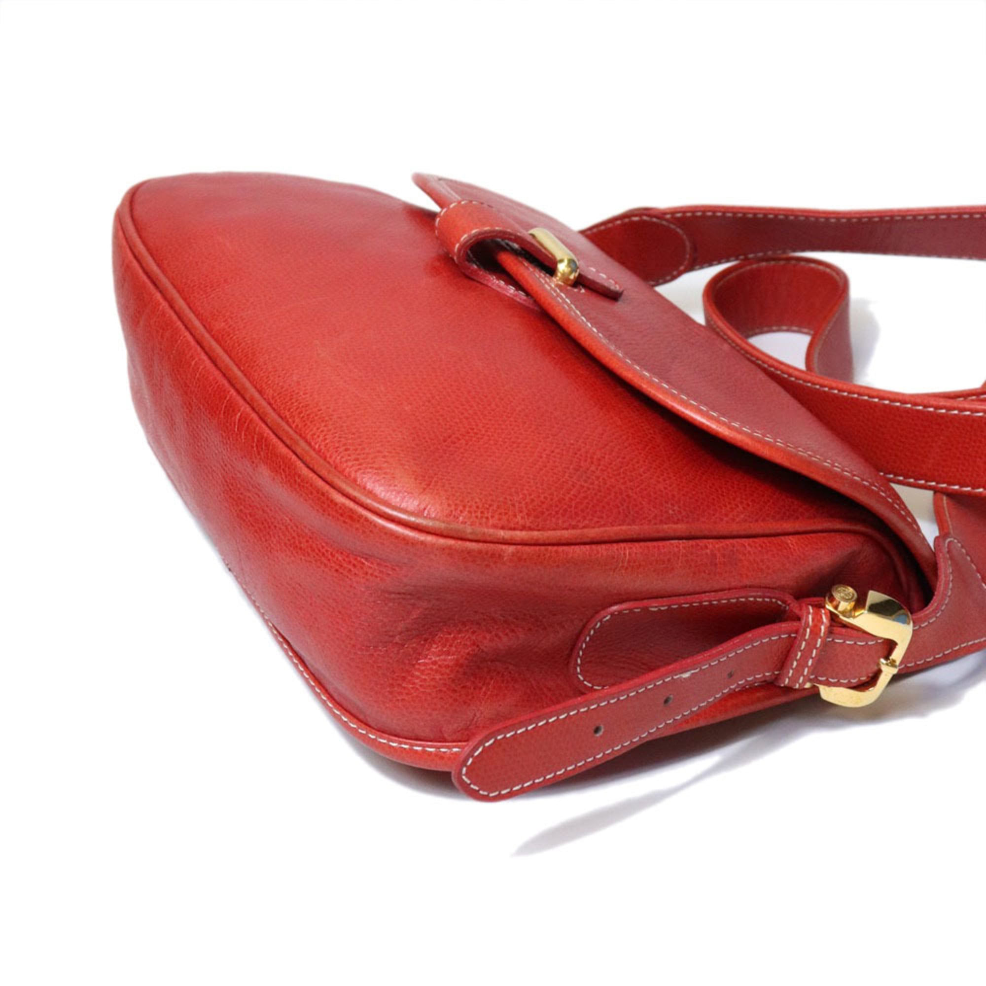 Loewe Red Color Leather Shoulder Bag (Pre-Owned)