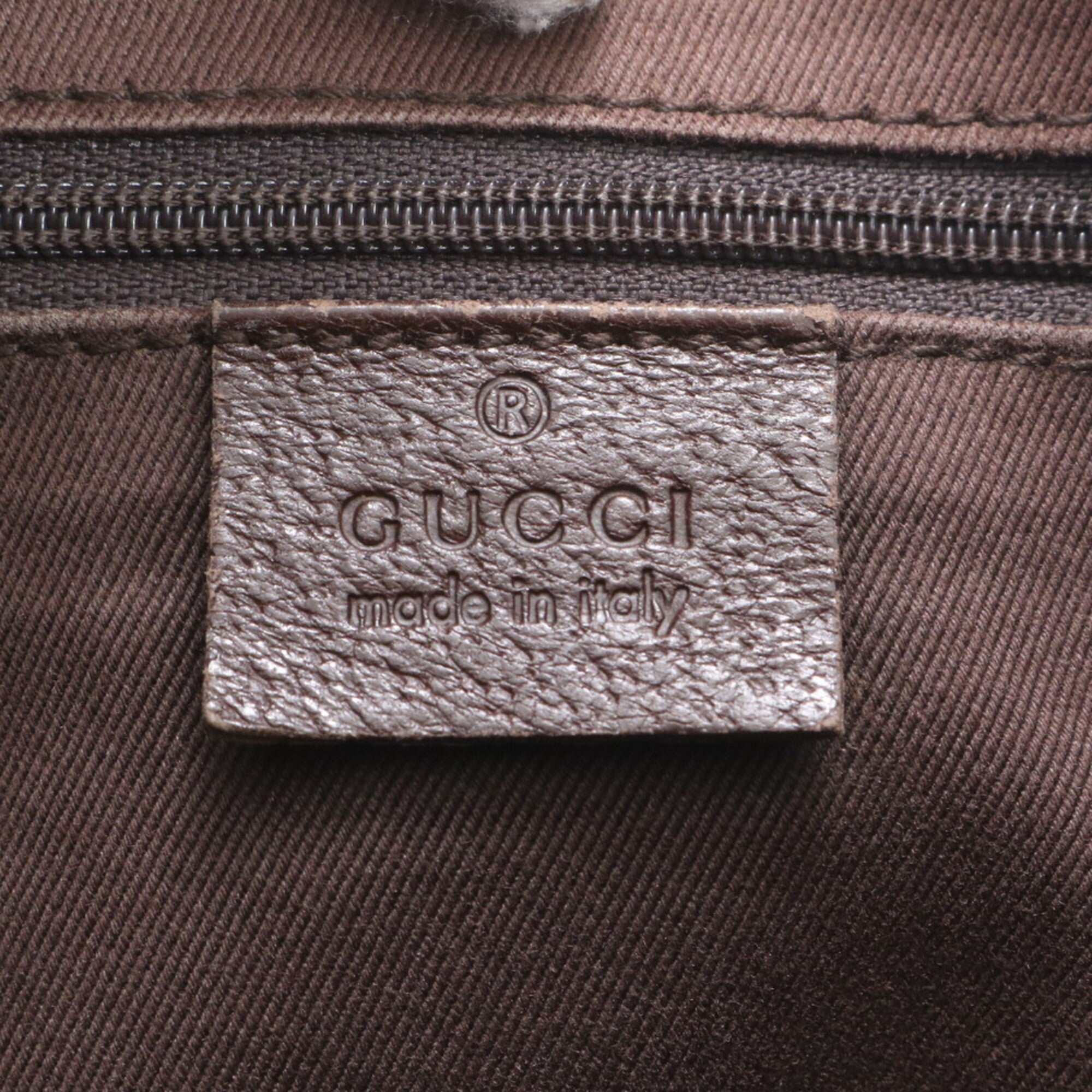 Gucci Gg Canvas Beige Brown Gg Canvas Leather Handbag (Pre-Owned)