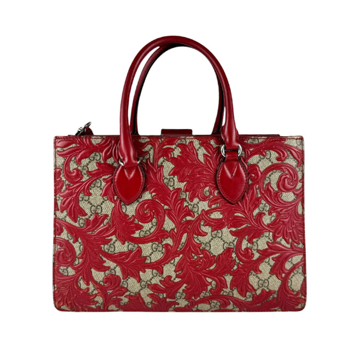 Gucci Brown Red Color Gg Supreme Handbag Shoulder Bag (Pre-Owned)