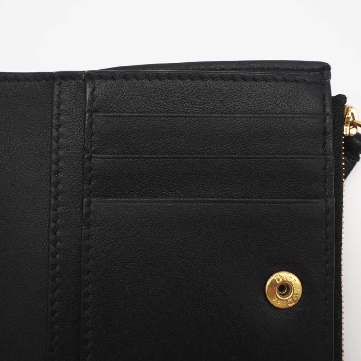 Christian Dior Black Leather Wallet (Bi-Fold) (Pre-Owned)