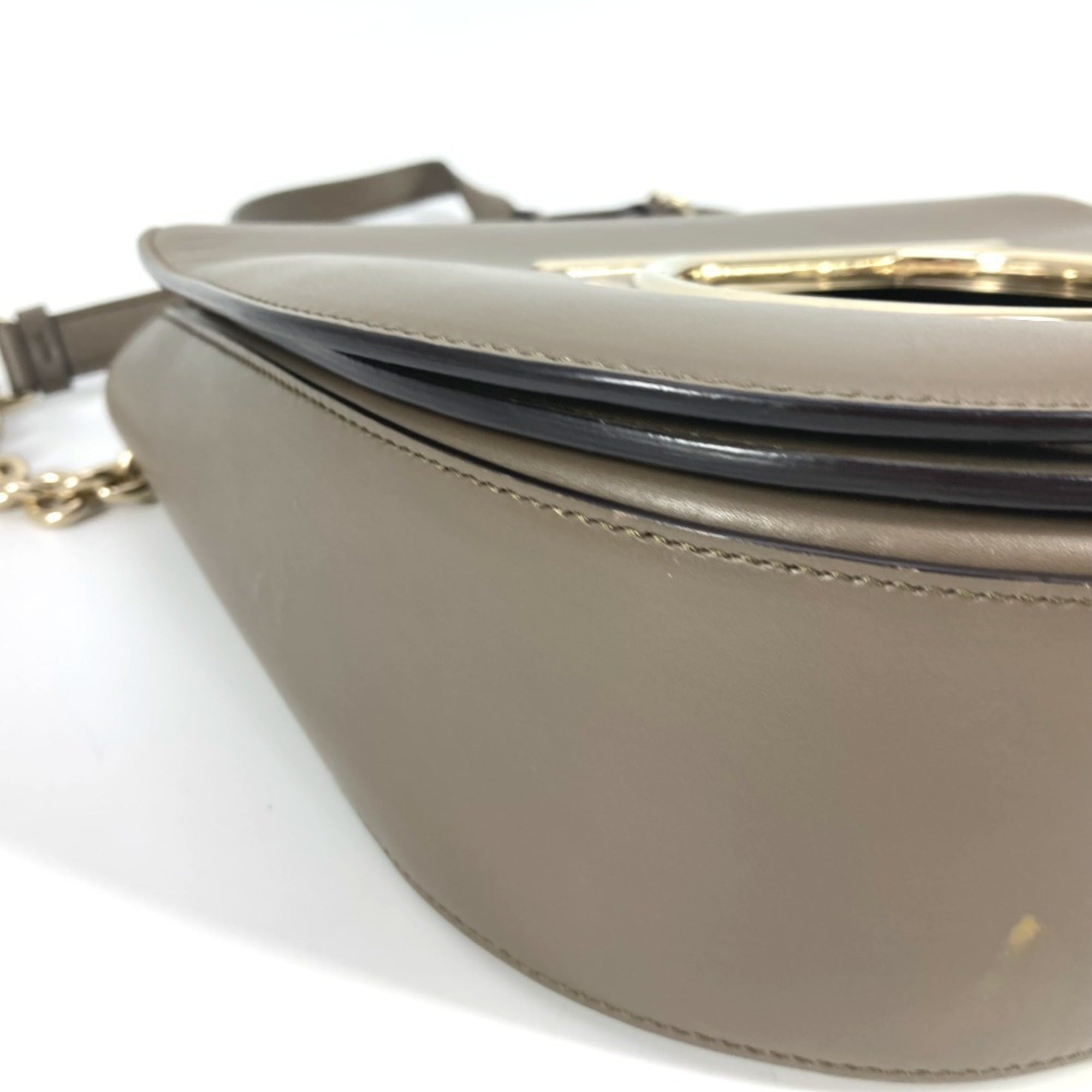 Salvatore Ferragamo Gancini Grayish Leather Clutch Bag Pochette Shoulder Bag (Pre-Owned)