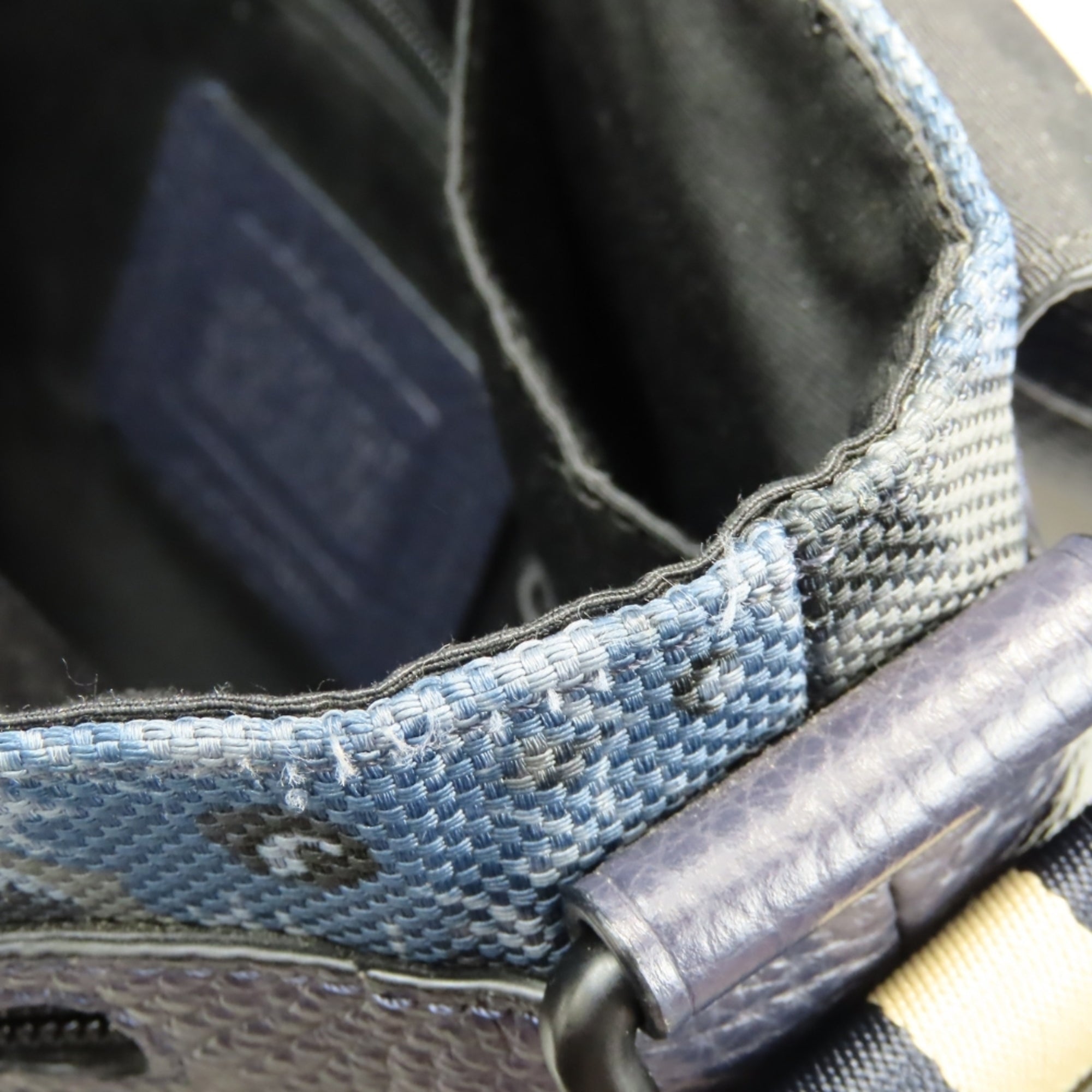 Coach Navy Canvas Leather Shoulder Bag (Pre-Owned)