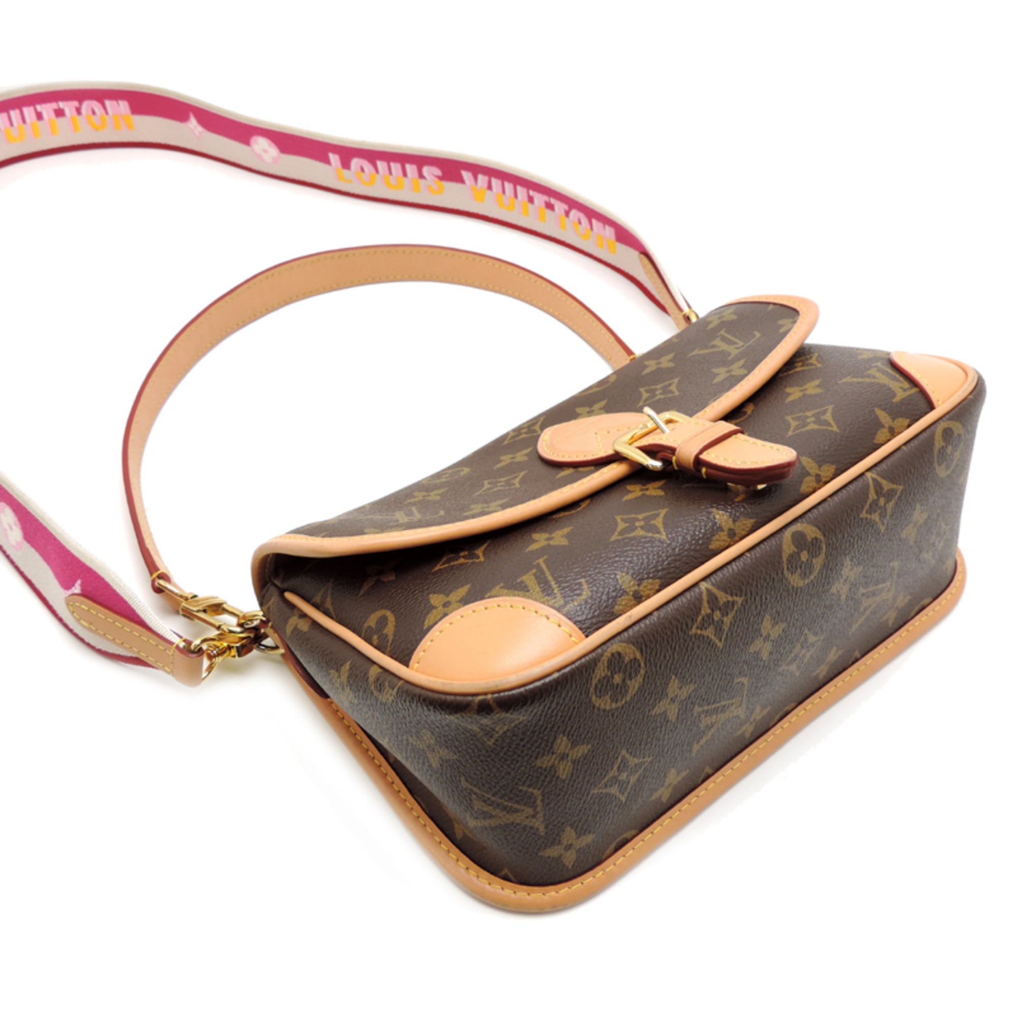 Louis Vuitton Brown Fuchsia Pink Monogram Shoulder Bag (Pre-Owned)